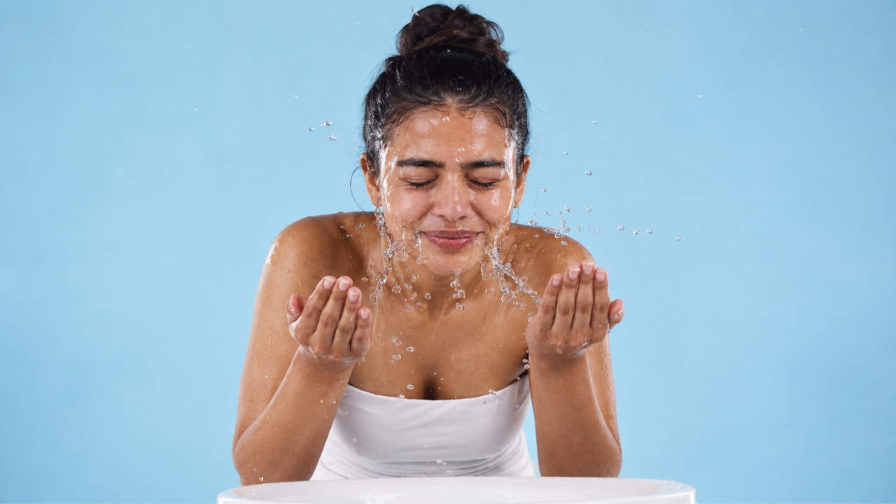Step 1: Start with clean, slightly damp skin.