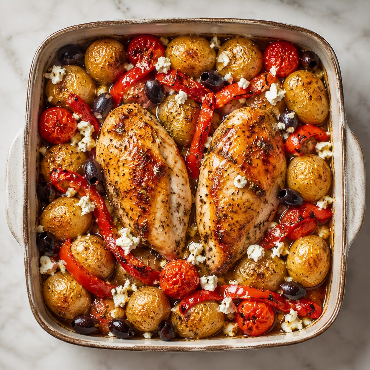 Mediterranean Chicken and Feta Roast 20 MINS  recipe