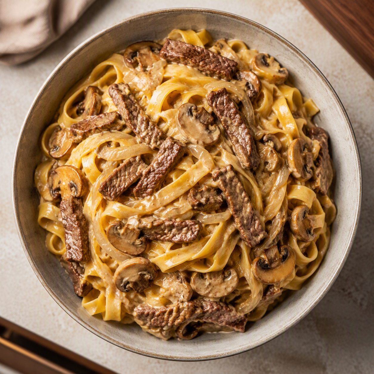 Creamy Beef & Mushroom Pasta 20 MINS  recipe