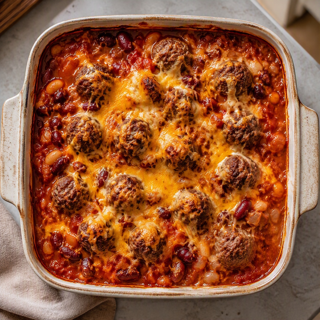 Cheesy Bean and Beef Meatball 20 MINS  recipe