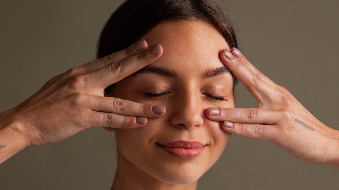 4. Pat gently with your ring finger.