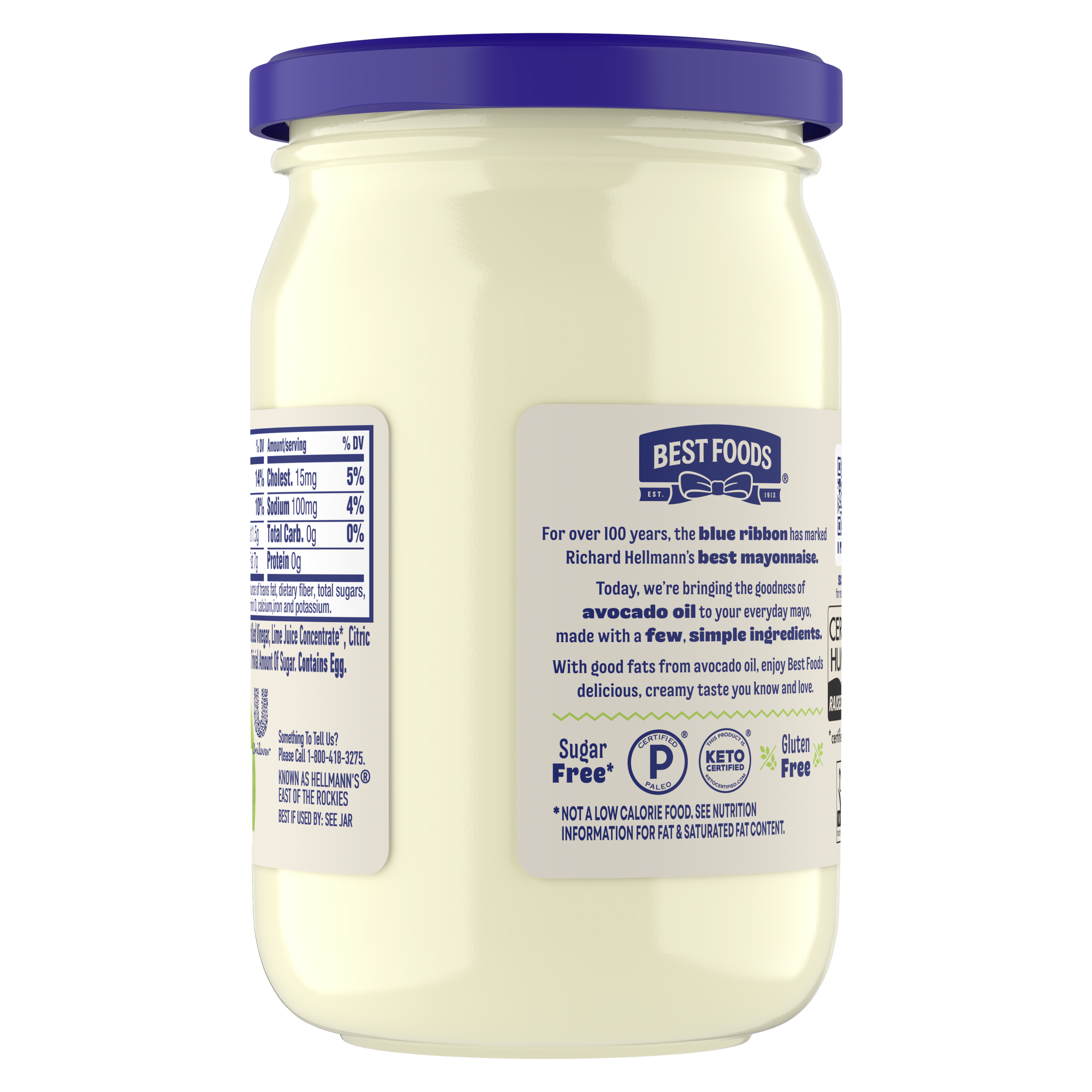 100% Avocado Oil Mayonnaise (Back)