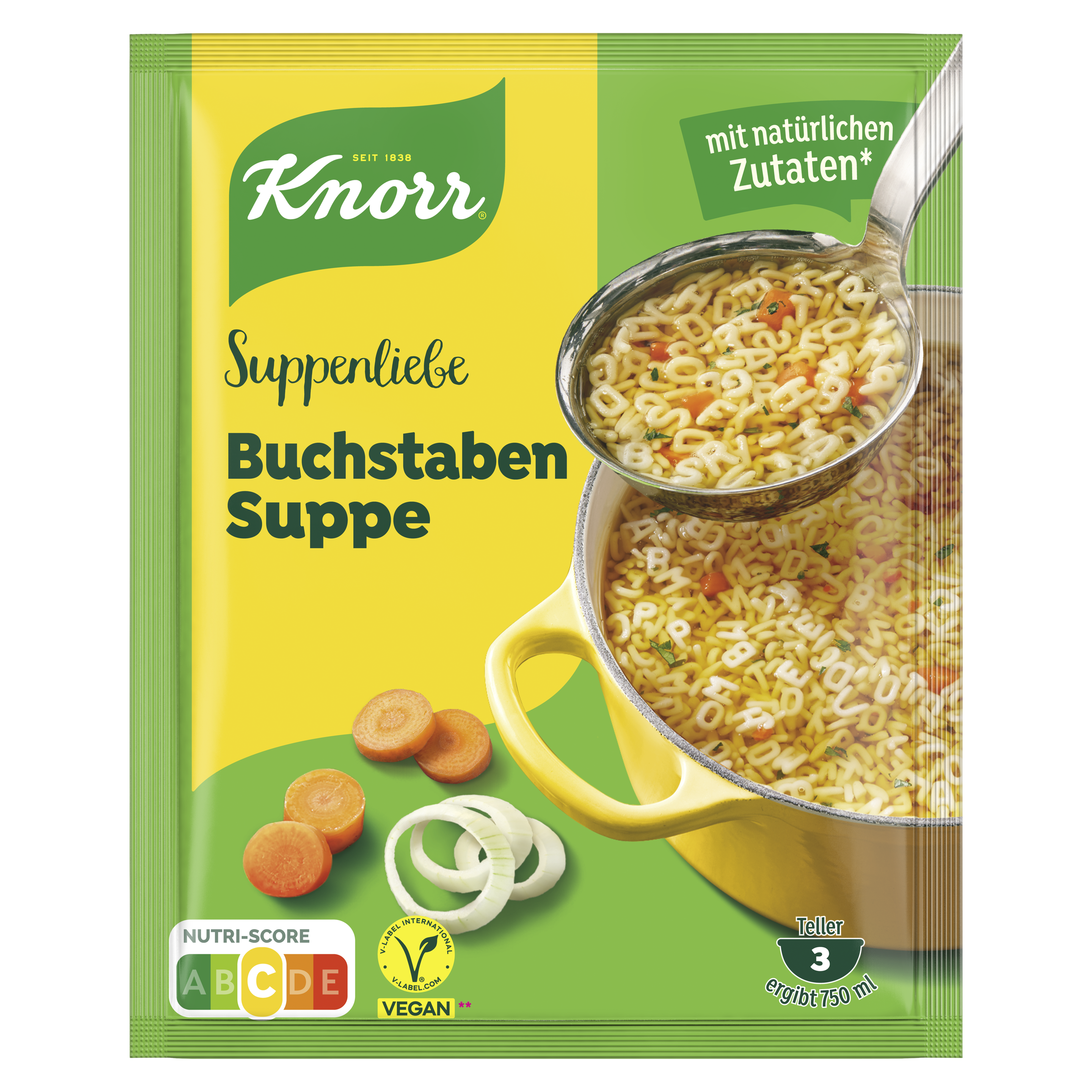 Knorr Suppenliebe Buchstaben Suppe 750ml Beutel packshot