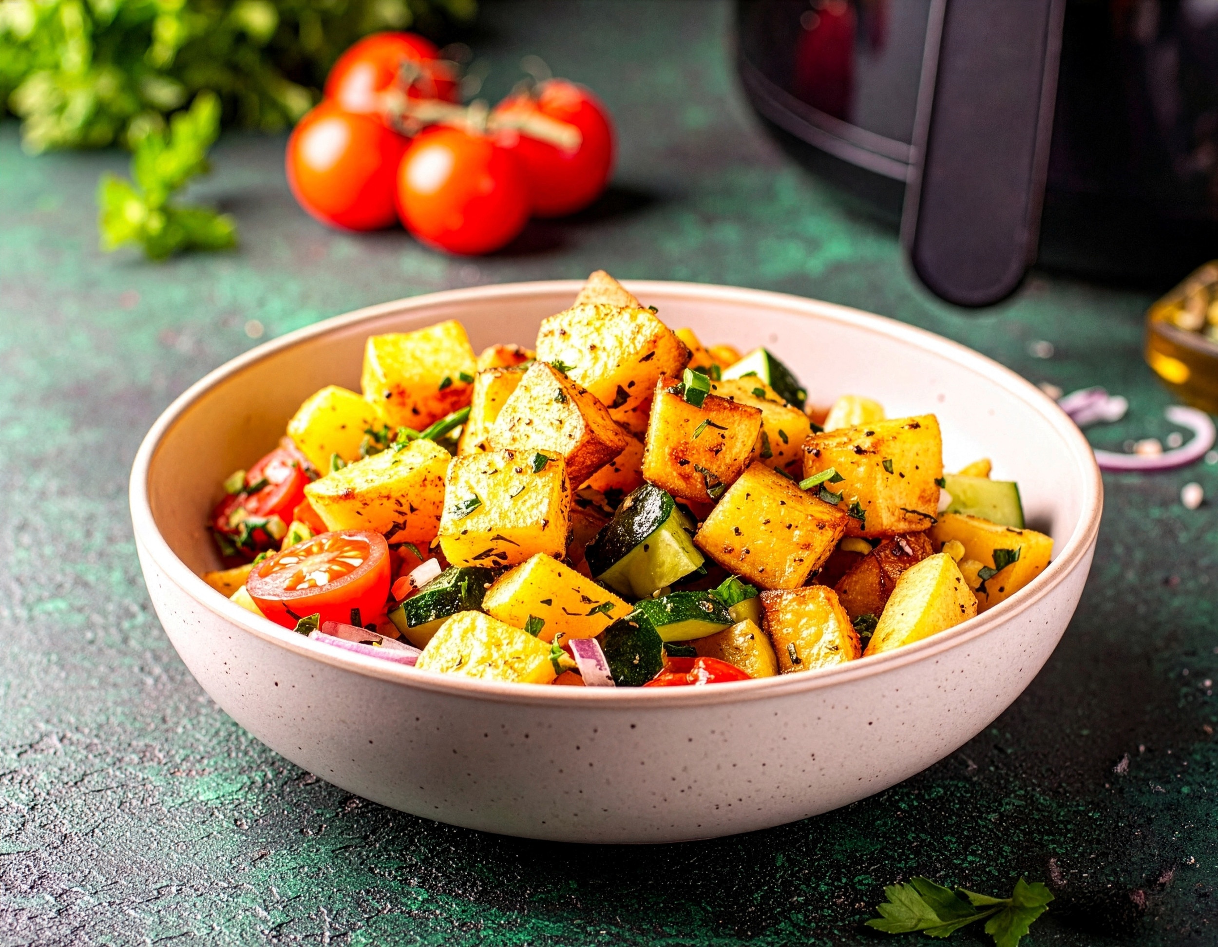 Crispy Kartoffelsalat ohne Mayo aus dem Air Fryer 35 Min  recipe