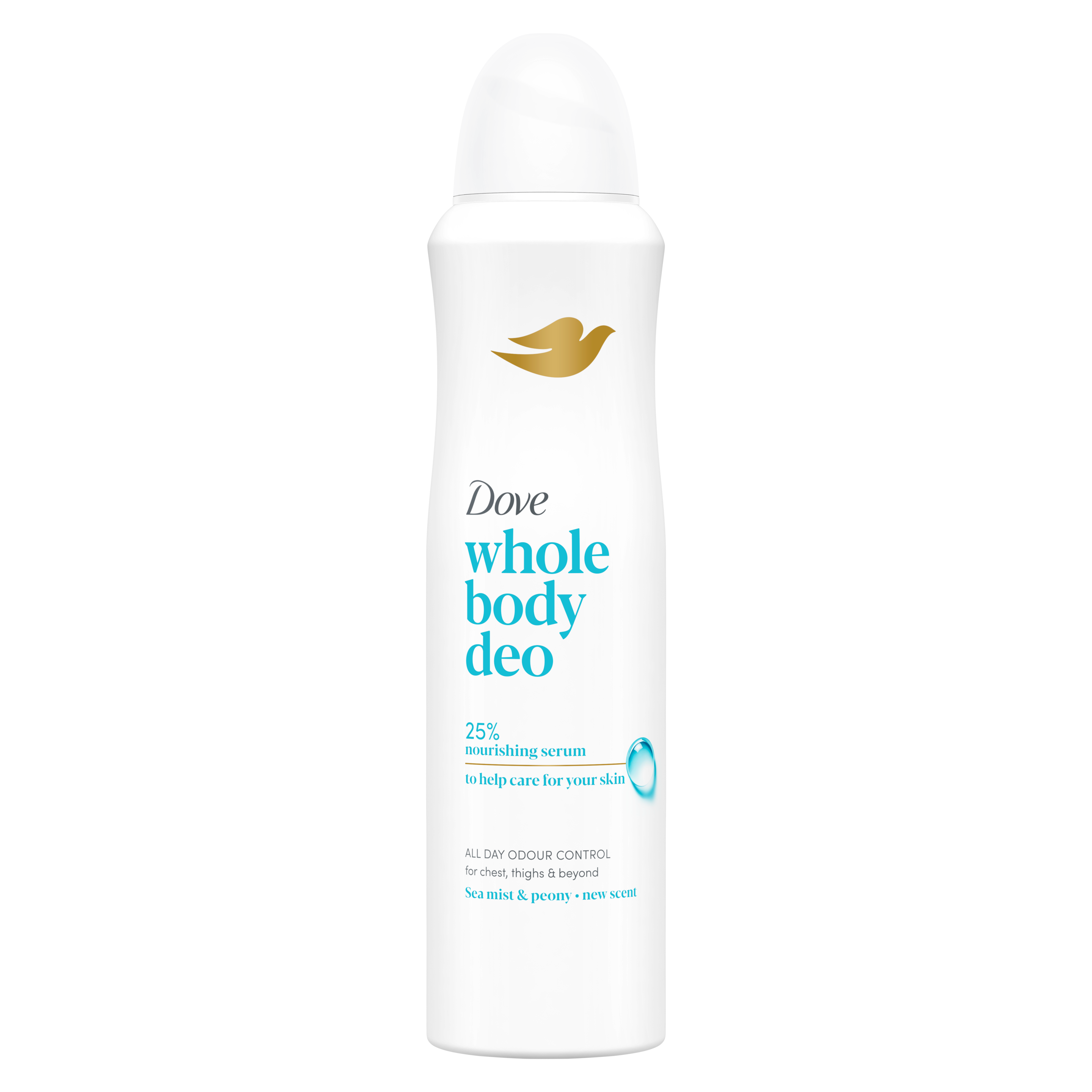 Dove 72hr Sea Mist & Peony Whole Body Deodorant Spray 150ml packshot