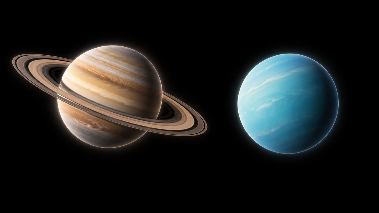 Saturn and Uranus, Pulling in Two Directions