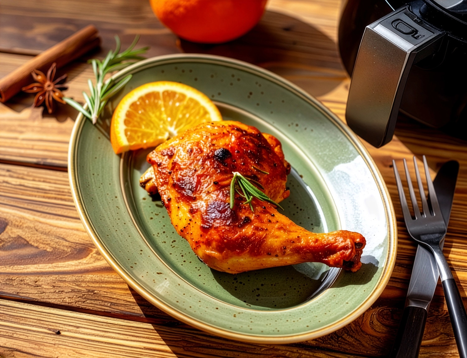 Weihnachtliche Hähnchenschenkel mit Orangenglasur aus dem Air Fryer 42 Min  recipe