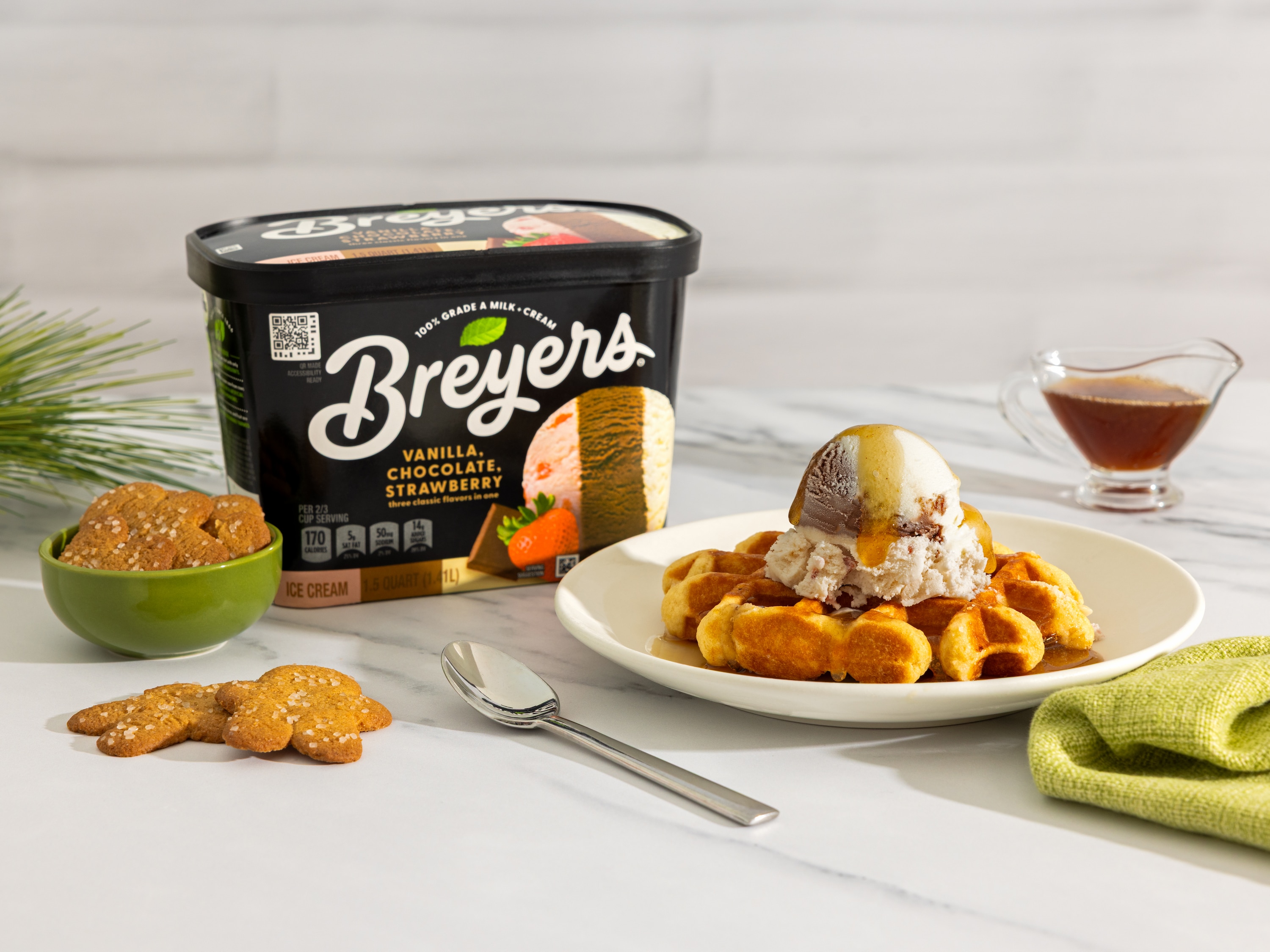 Gingerbread Waffle Sundae