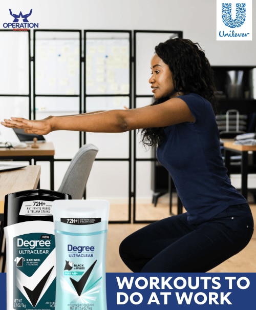 Degree workouts to do at work article copy