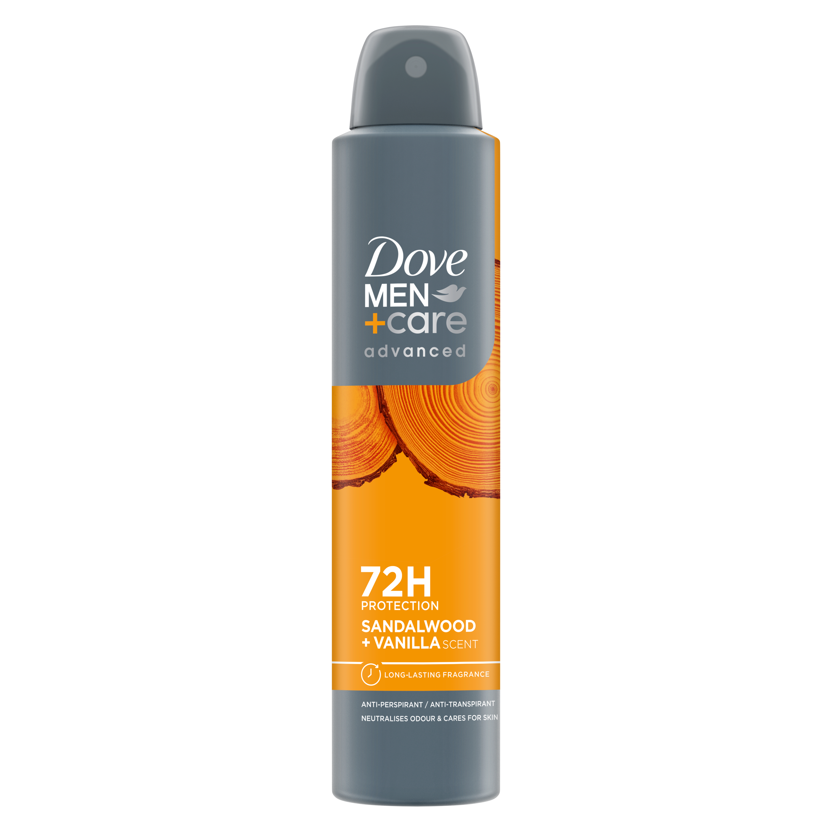 Dove Men+Care Sandalwood+Vanilla 72hr Deodorant Spray 200ml packshot