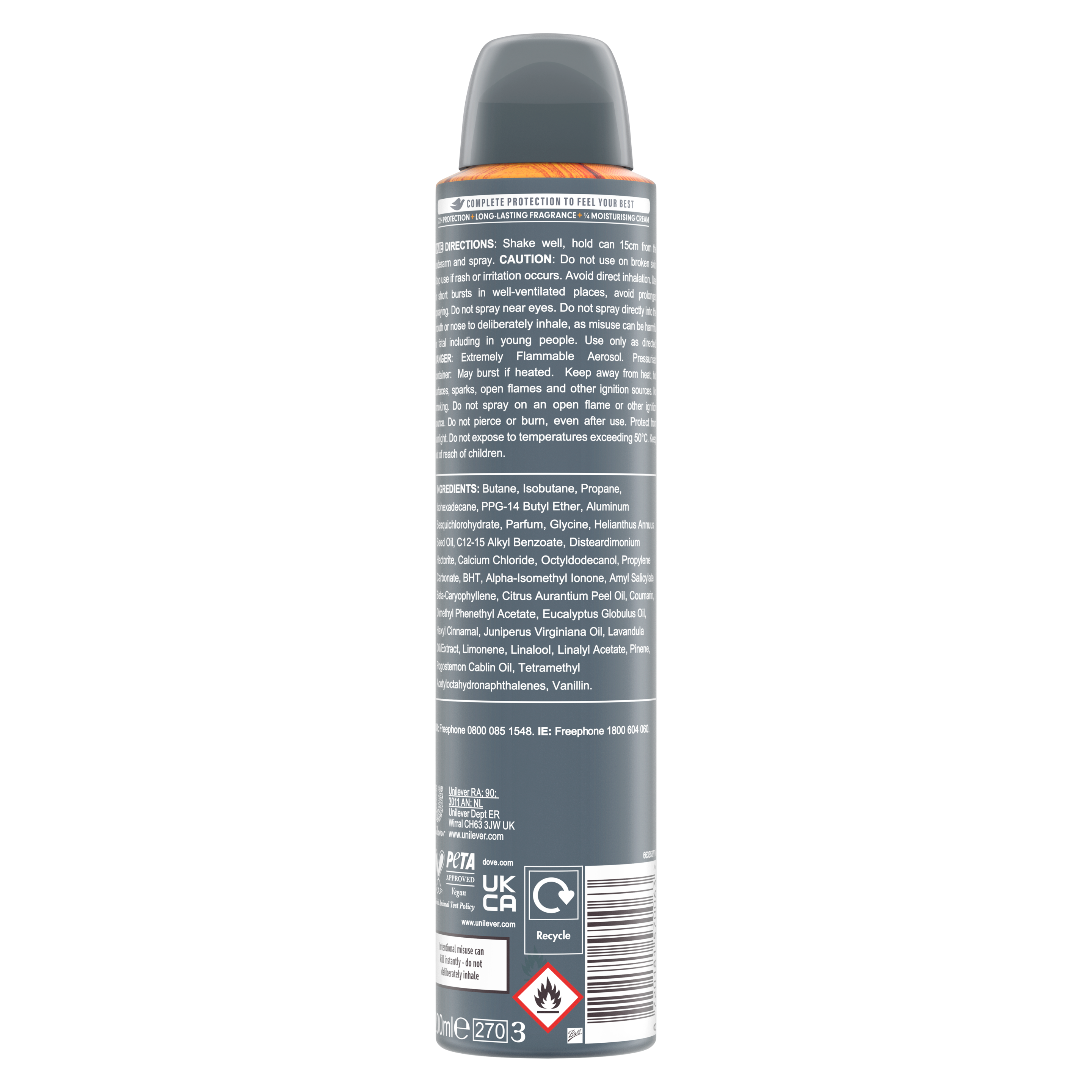 Dove Men+Care Sandalwood+Vanilla 72hr Deodorant Spray 200ml