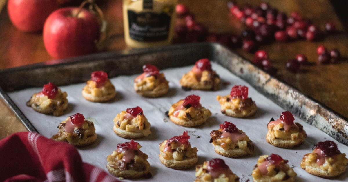 Canap&eacute;s with Cranberry and Mustard Sauce