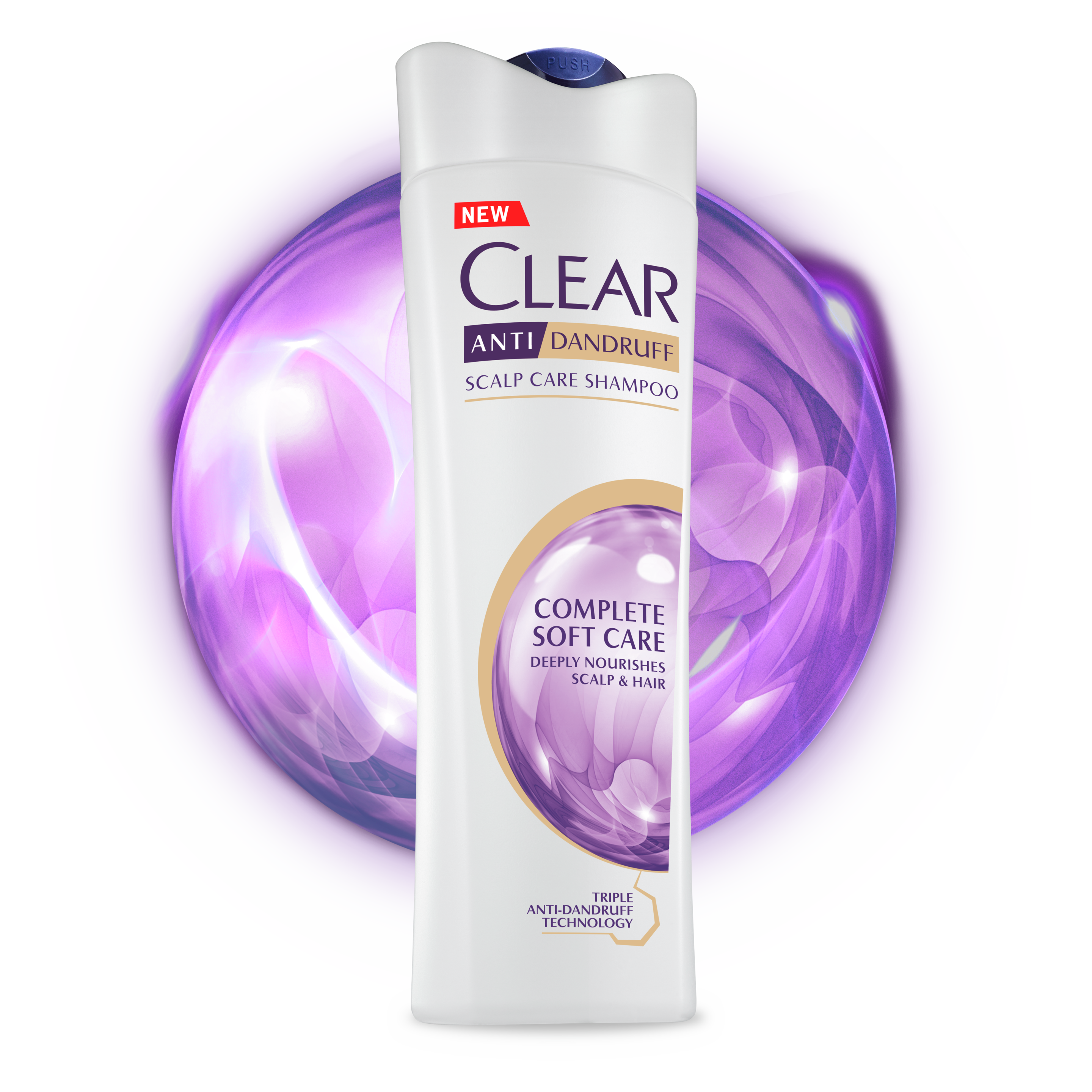 Front of shampoo pack Clear Complete Soft Care Anti-Dandruff Shampoo 70ml