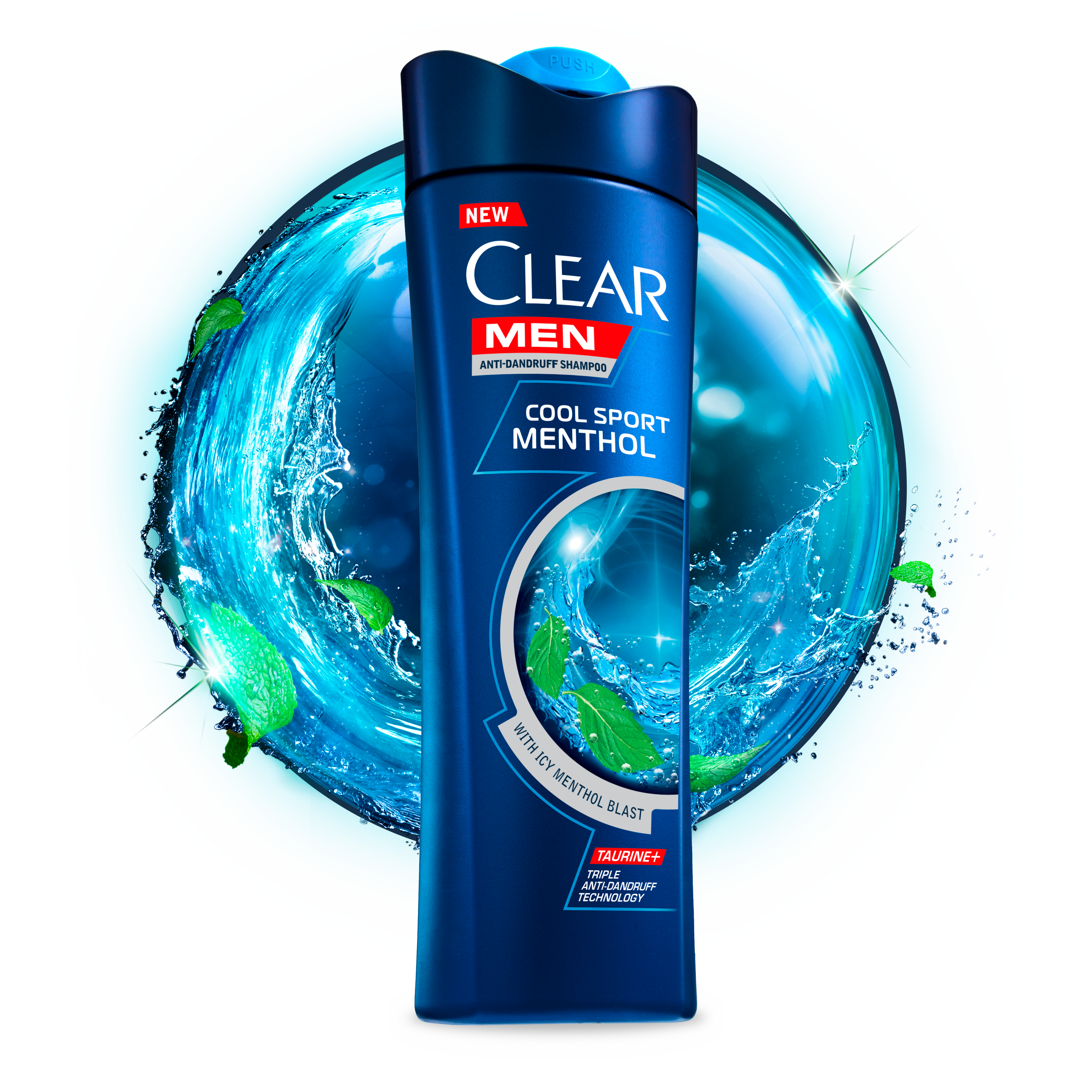 Front of shampoo pack Clear Cool Sport Menthol Anti-Dandruff Shampoo 70ml