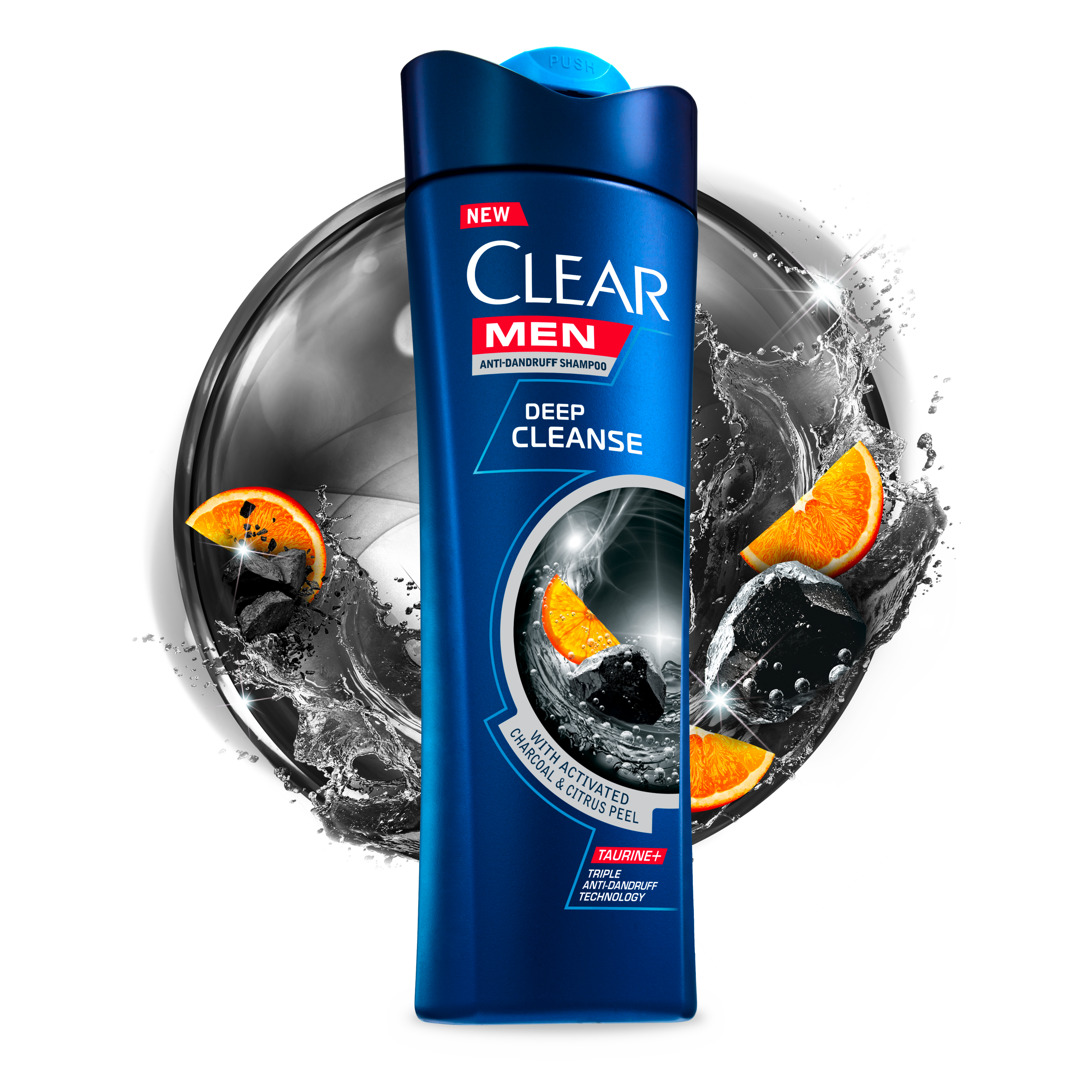 Front of shampoo pack Clear Deep Cleanse Anti-Dandruff Shampoo 70ml