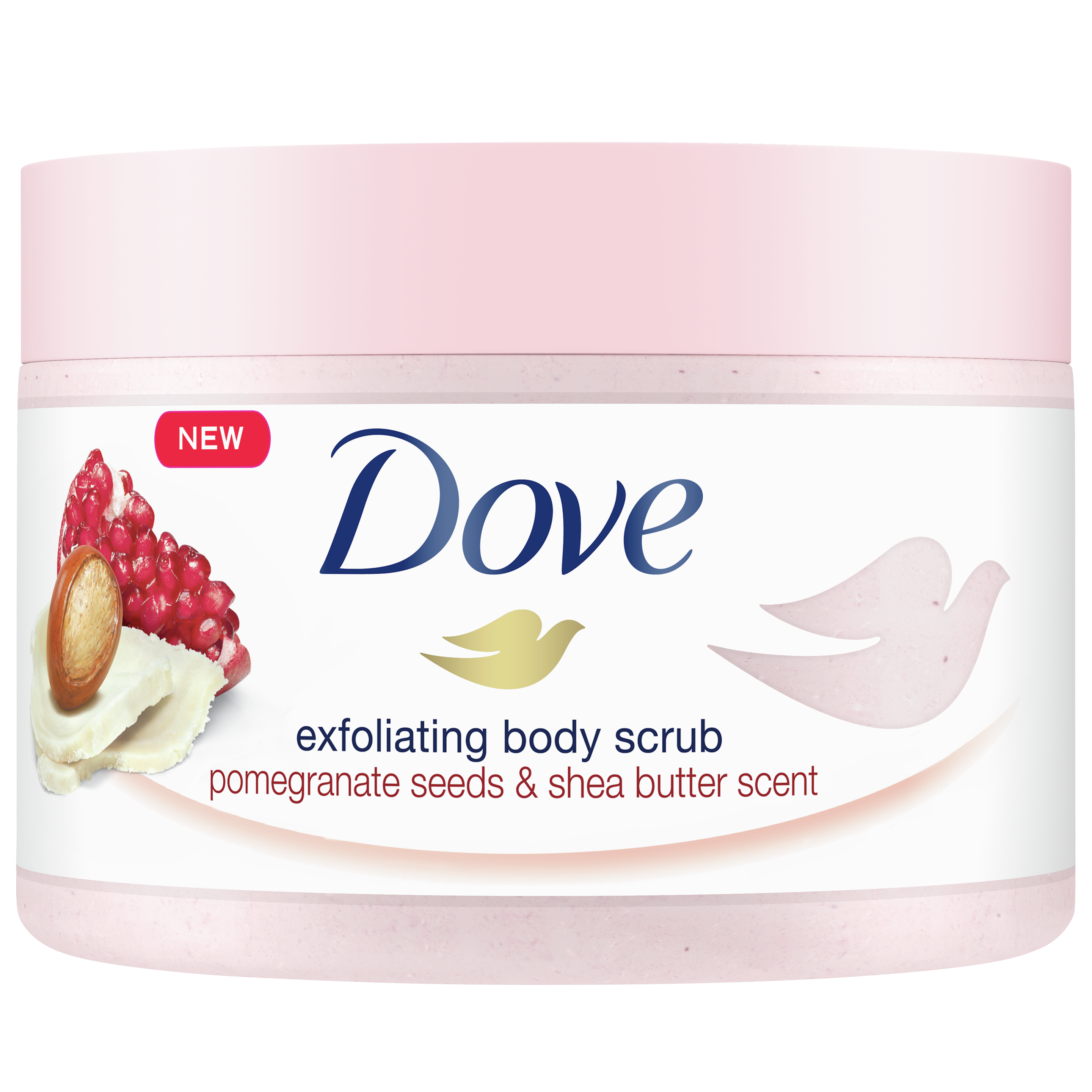Dove Pomegranate Seeds & Shea Butter Body Scrub packshot
