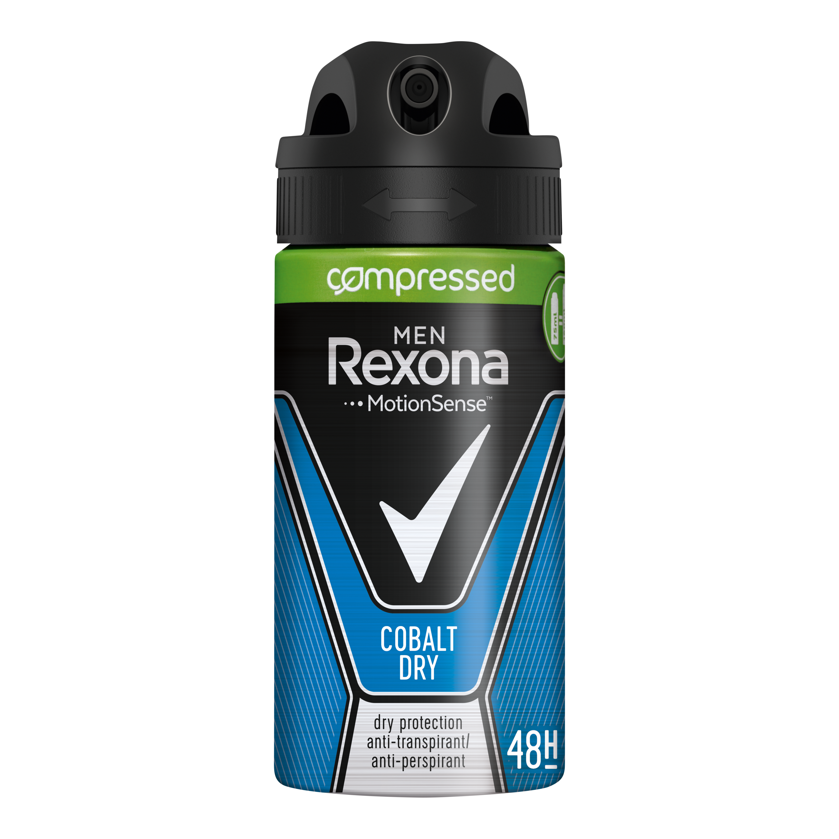 Rexona Cobalt Dry Aerosol Compressed Anti-transpirant voor mannen 75ml