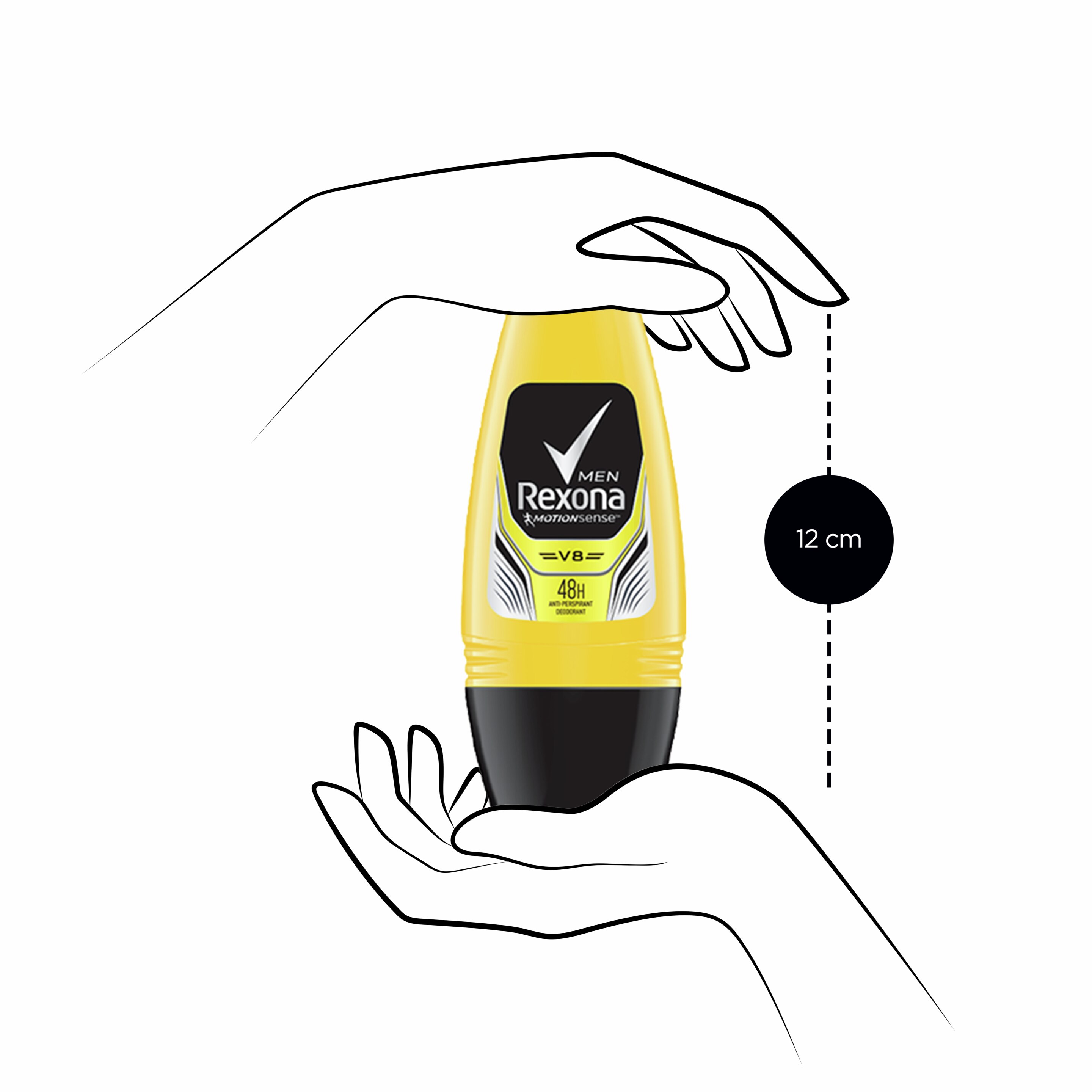 REXONA MEN for Men Antiperspirant Deodorant Roll-On, 48 Hour Sweat and Odor Protection, V8, Keeps You Feeling Fresh and Dry, 50ml