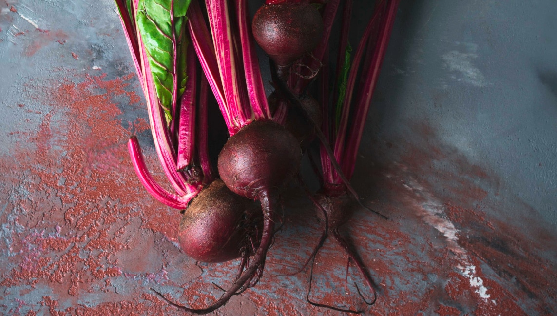 Fresh bunched beetroots