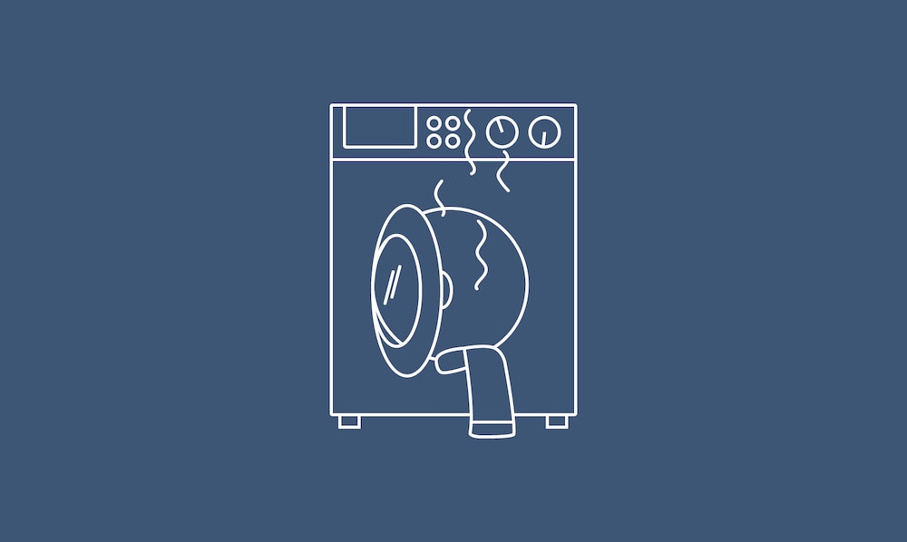 washing machine showing smelly and sweaty clothes