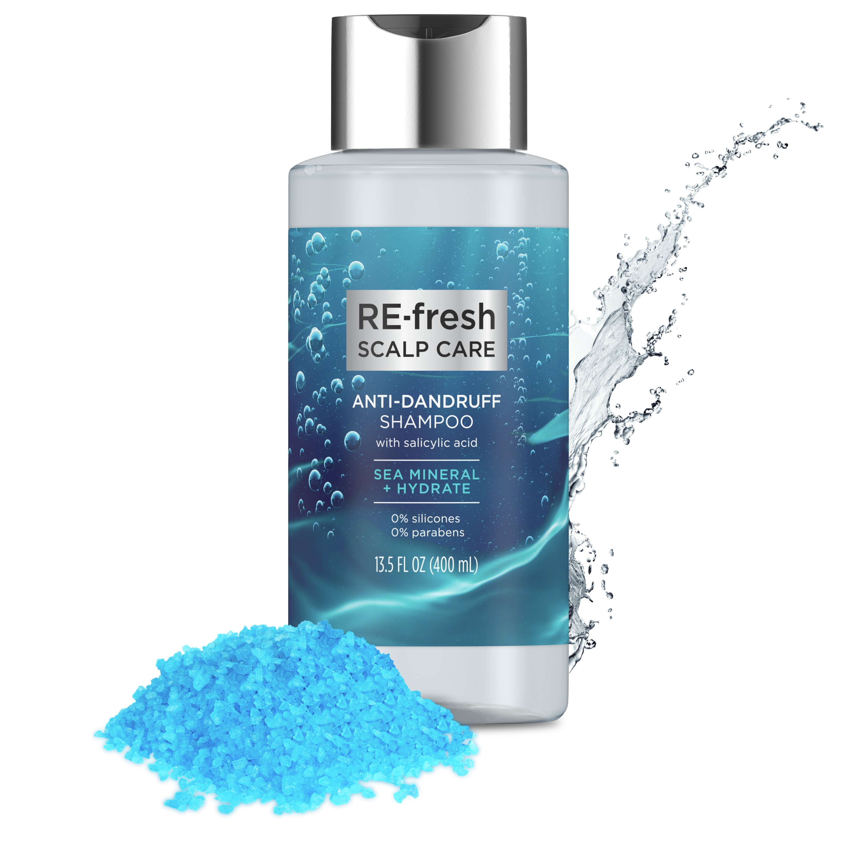 Front of shampoo pack RE-fresh Sea Mineral + Hydrate Shampoo