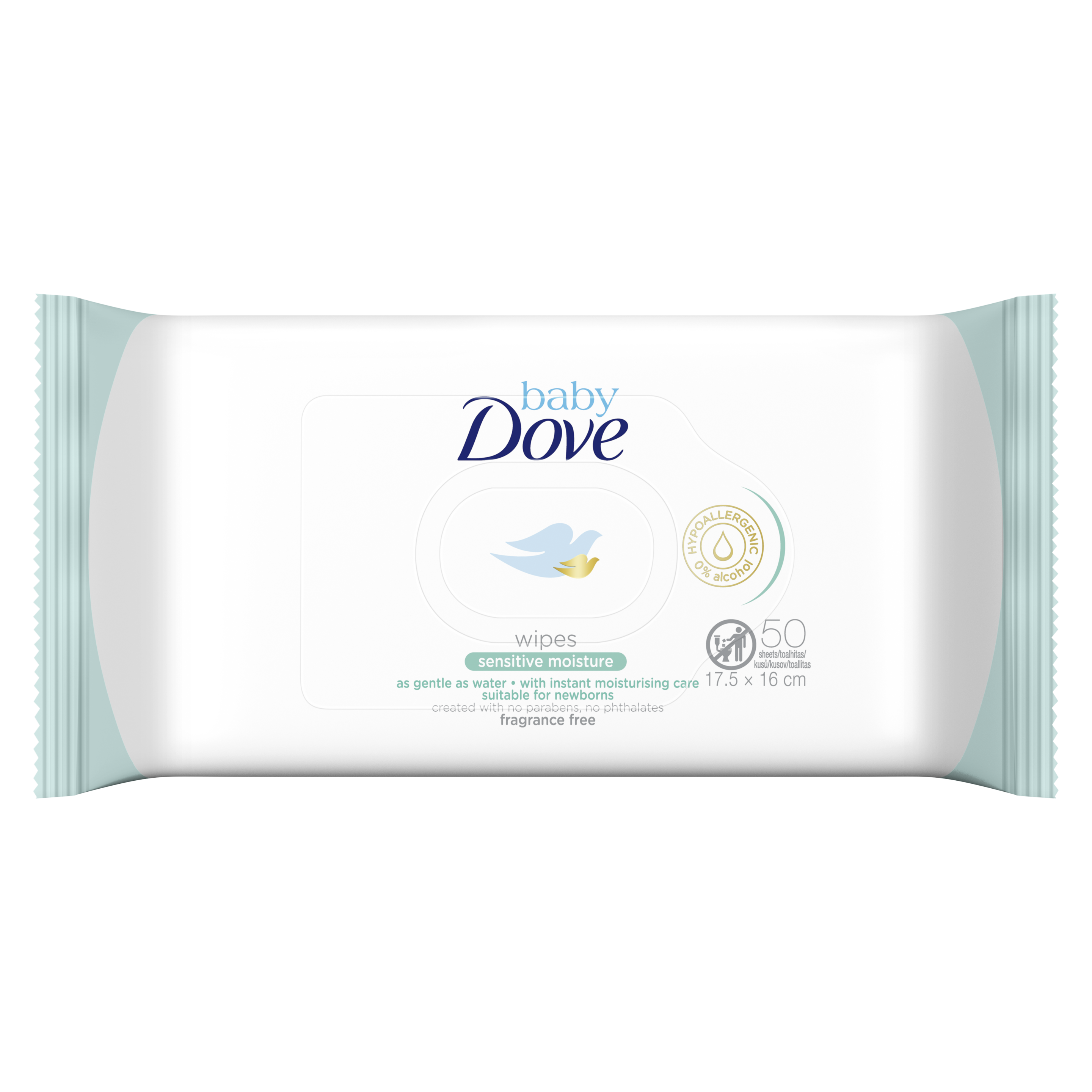 Baby Dove Sensitive Moisture Fragrance Free Wipes 50 units