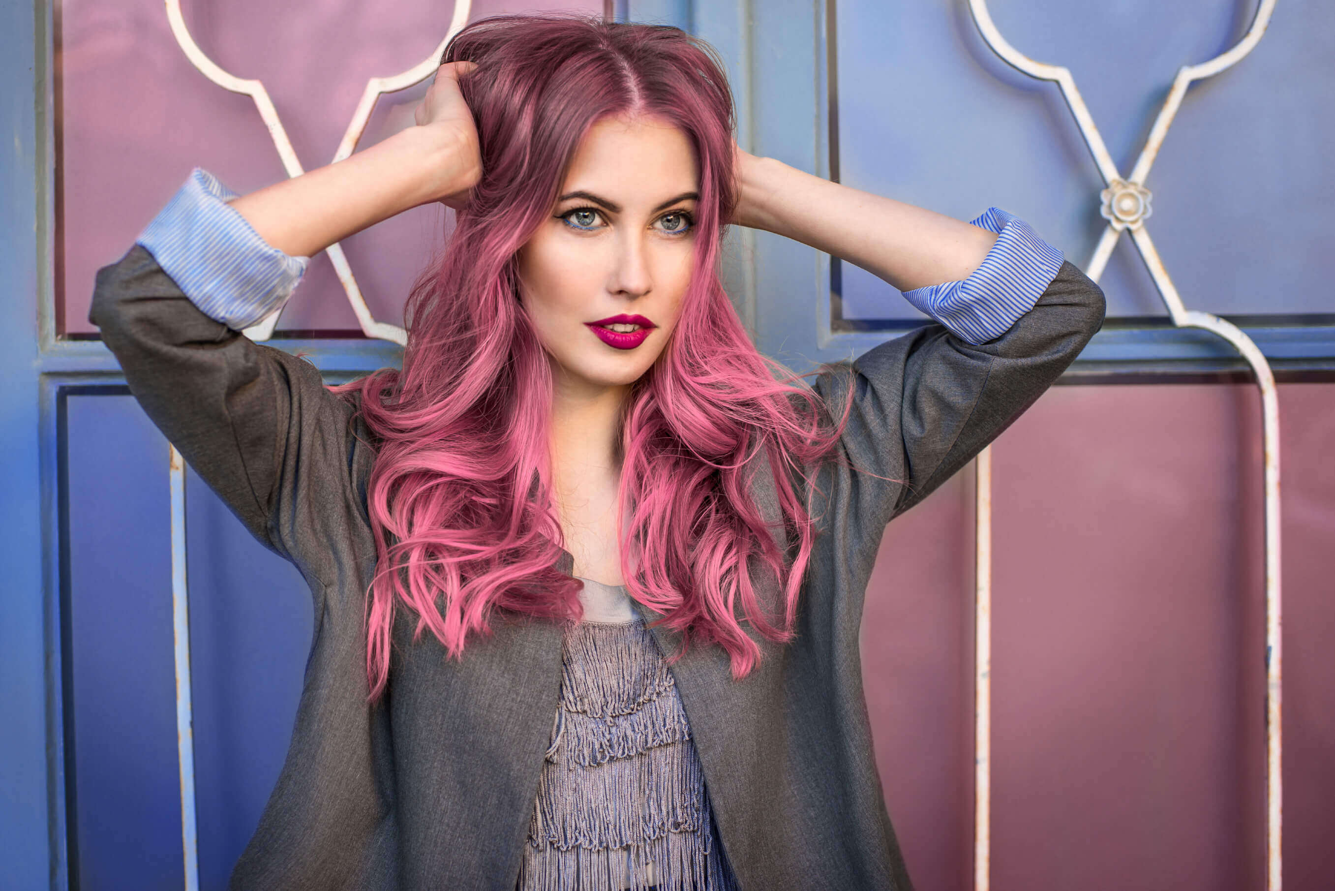 warna rambut deep rose pink