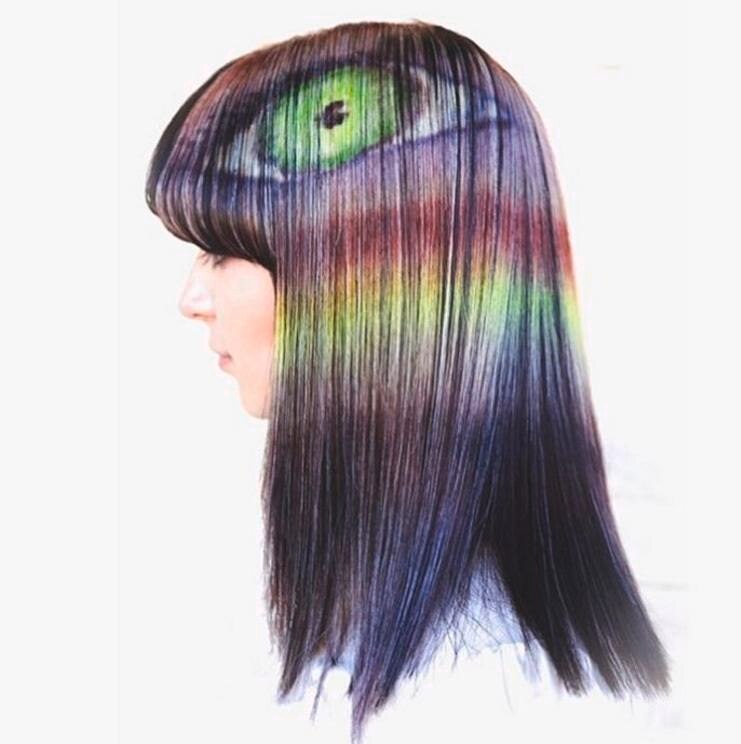 Woman with dark brown balayage straight hair