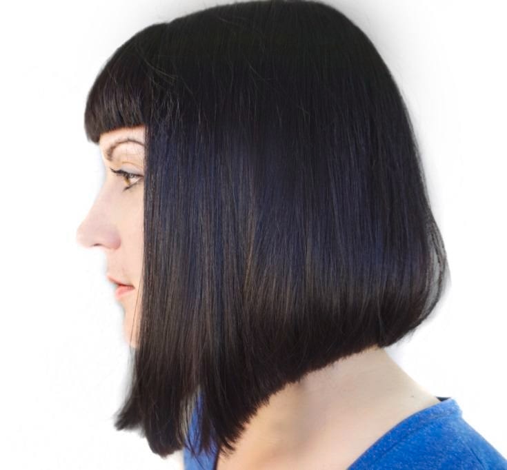 90s bowl cut on a woman