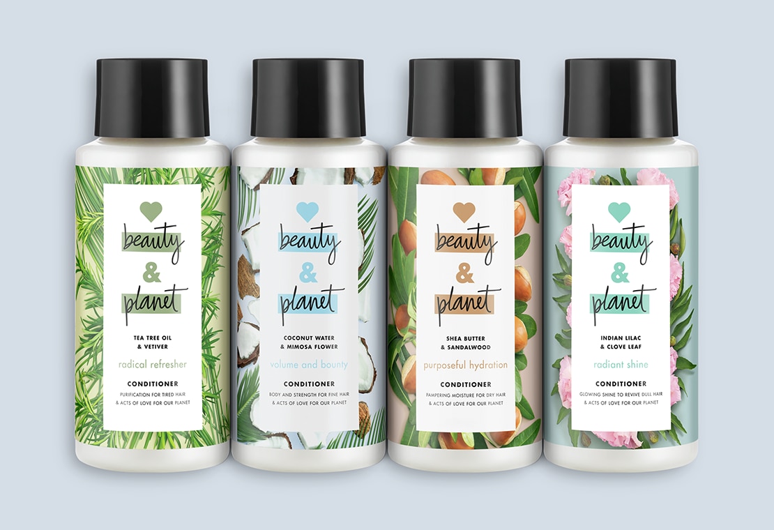 Sustainable Beauty: Four Love Beauty and Planet Conditioner Bottles