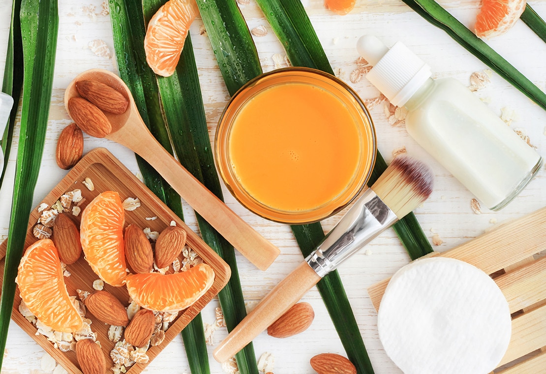 What Are Parabens? Image of Argan Oil, Almonds, and Tangerines
