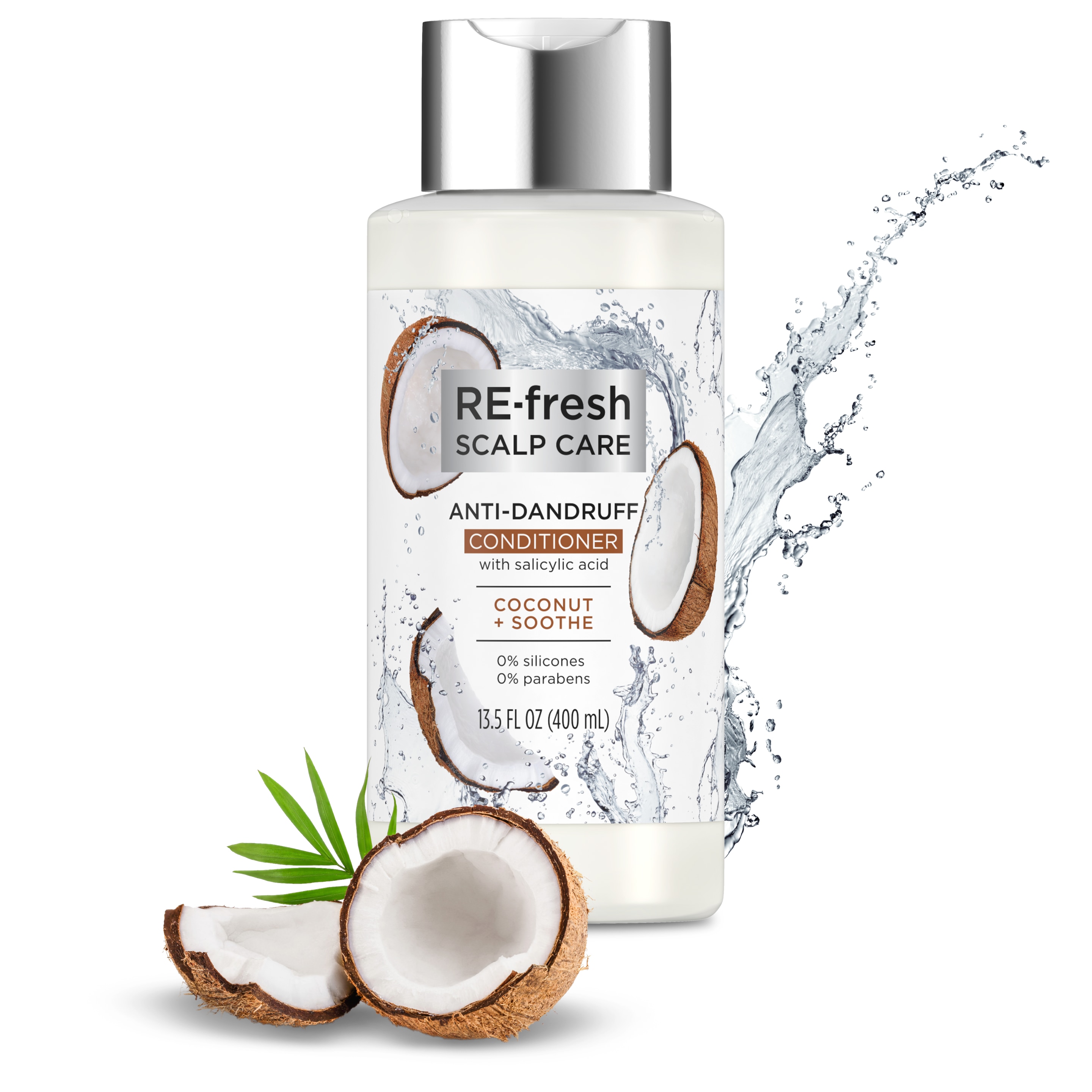 Front of conditioner pack RE-fresh Coconut + Soothe Conditioner