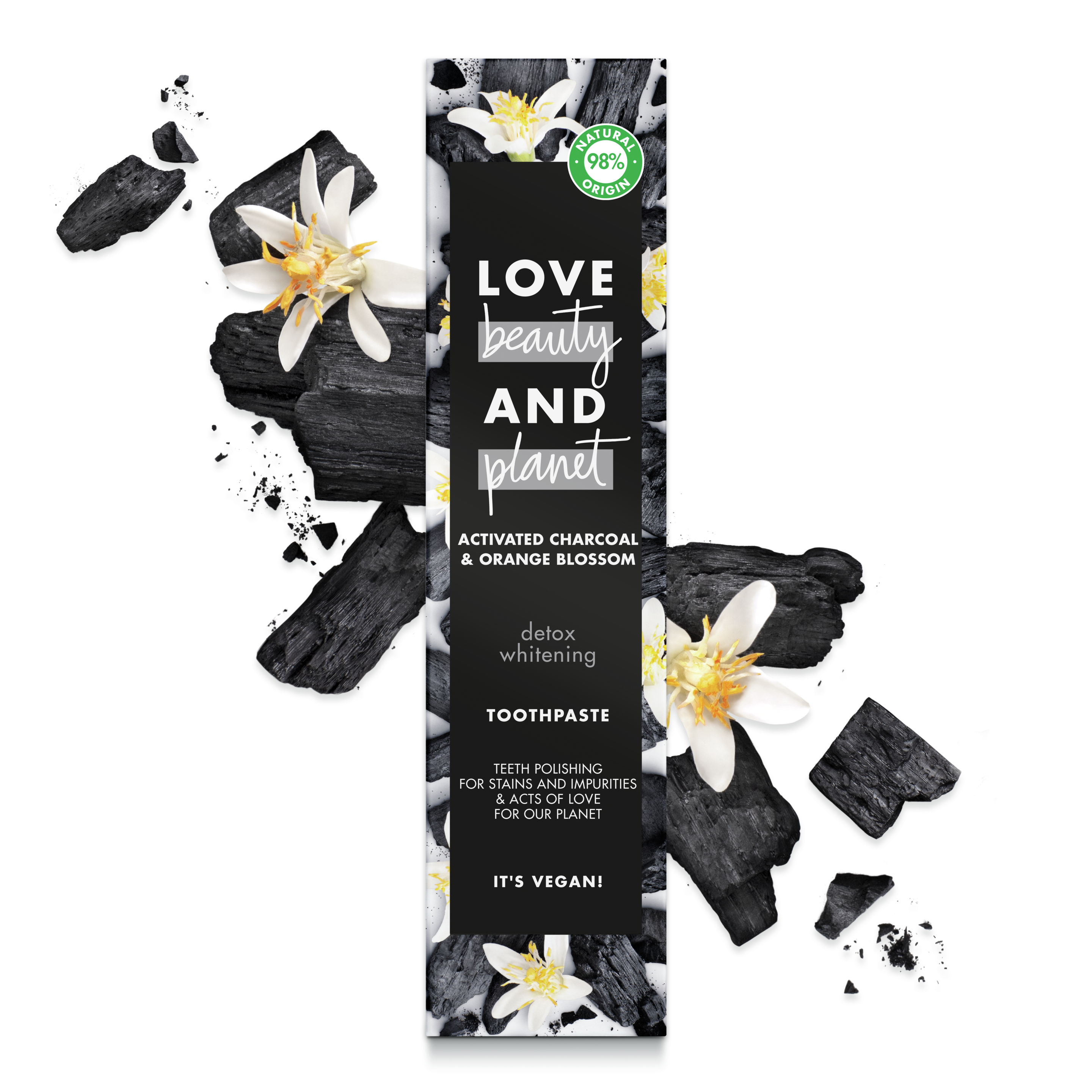 Back of pack Love Beauty and Planet Toothpaste Detox whitening 75ml