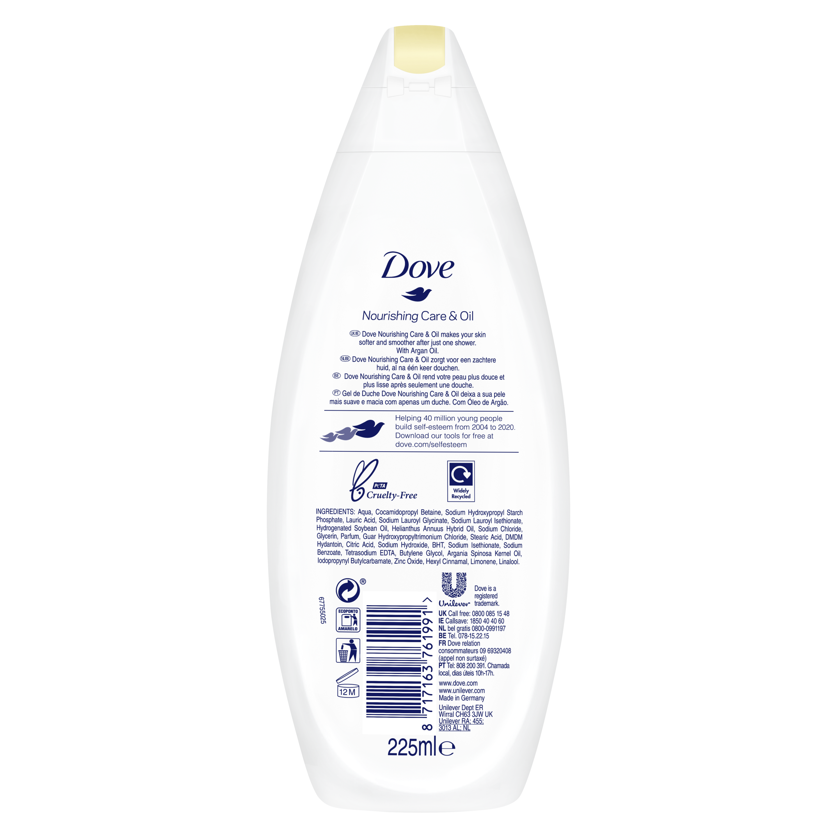 Dove Shower Gel nourishing care argan oil, 250 mL – Peppery Spot