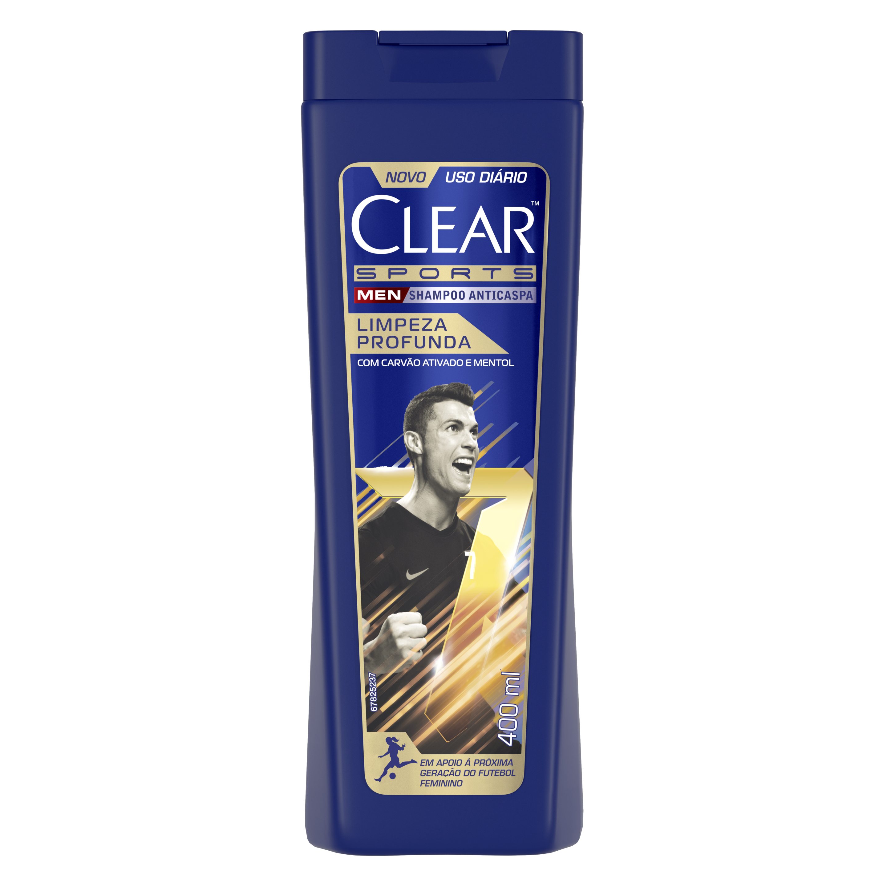 imagem de frente embalagem Shampoo Anticaspa Clear Sports Men Limpeza Profunda 400ml