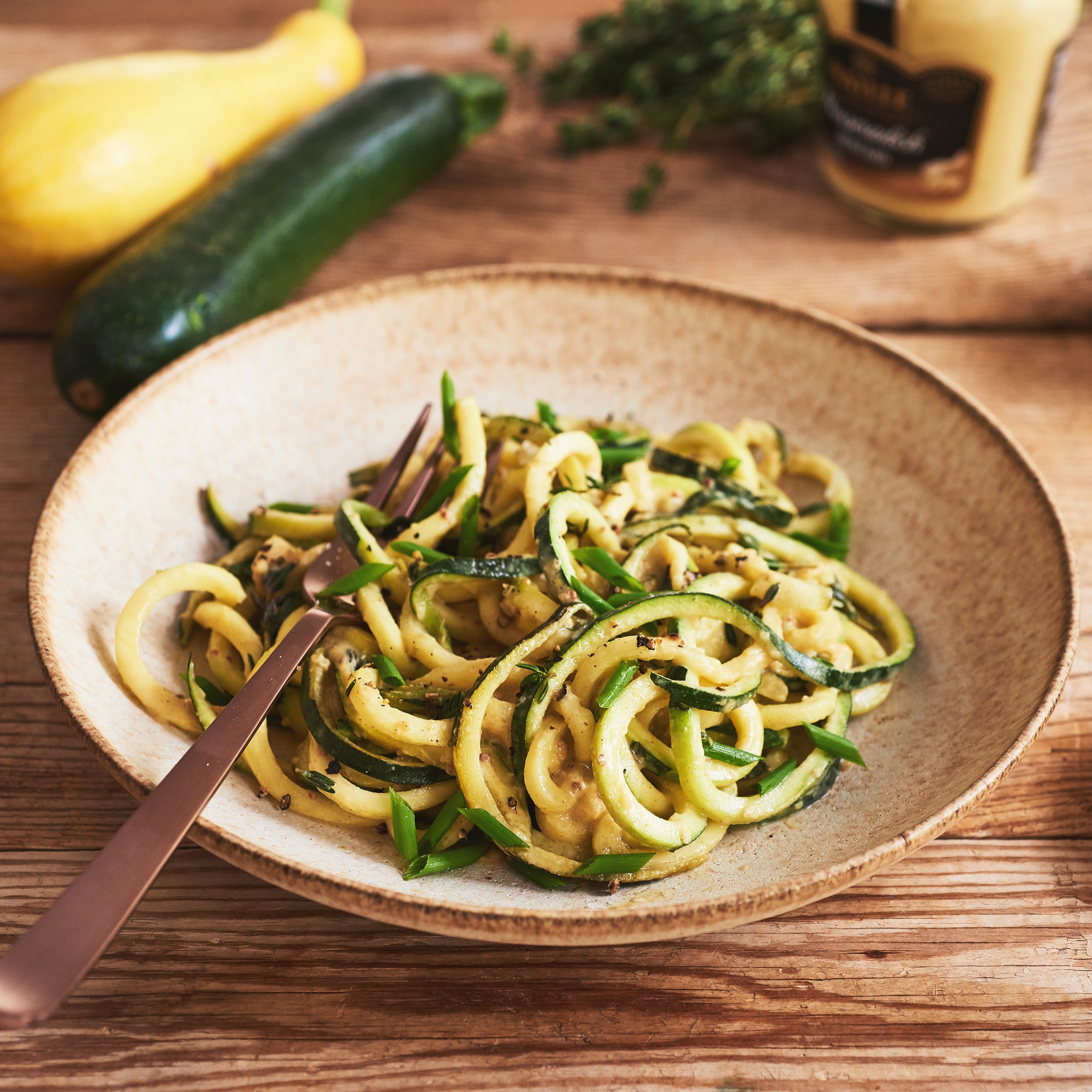 Zoodles with Horseradish Mustard