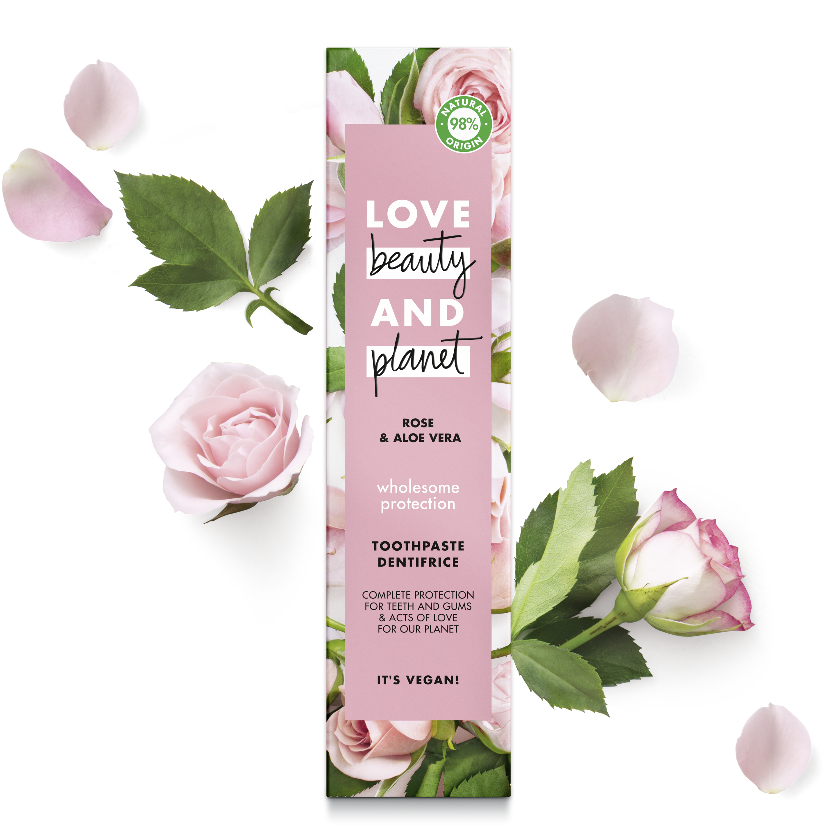 Back of Toothpaste pack Love Beauty and Planet Wholesome Protection 75ml