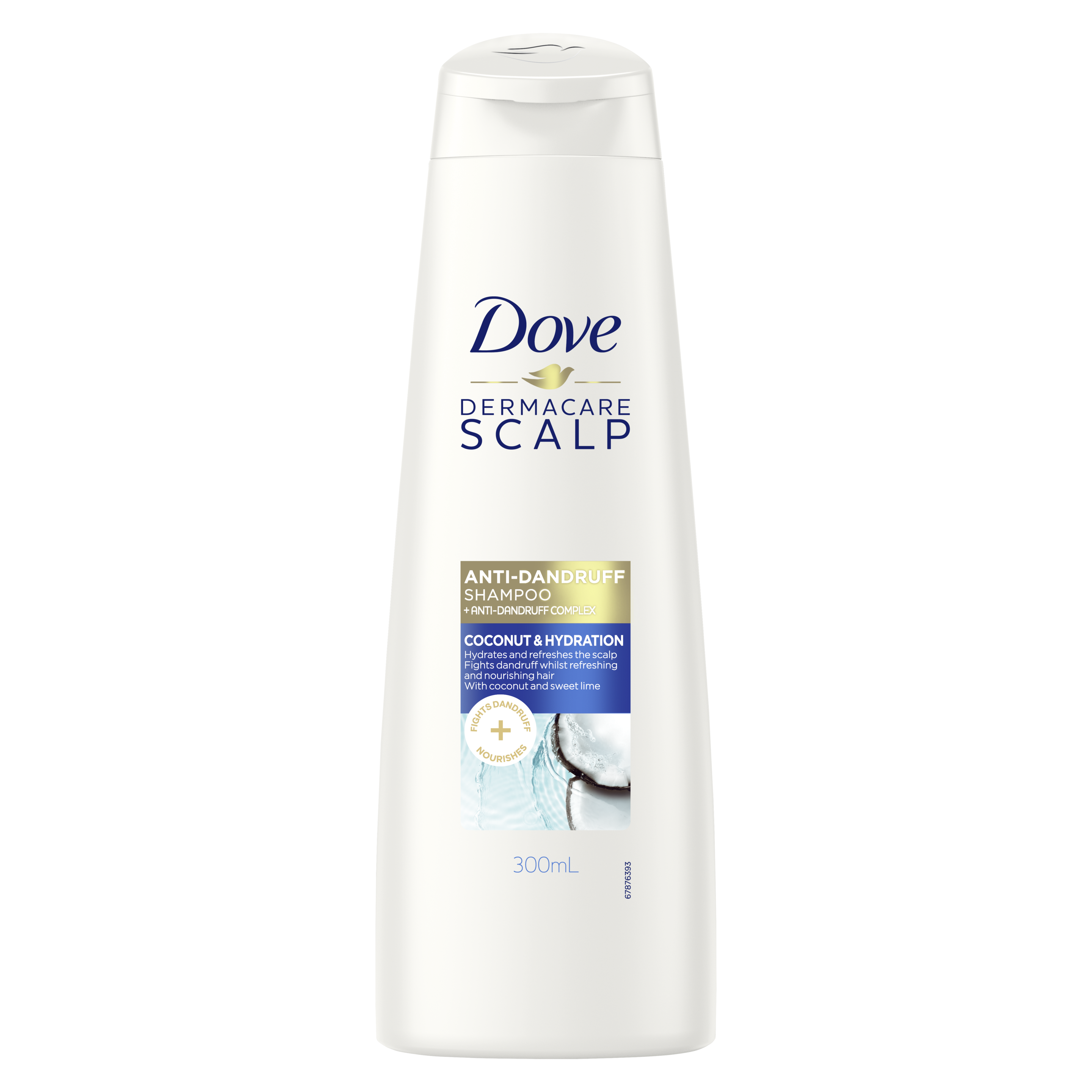Dove Coconut Hydration Anti Dandruff Shampoo 300ml Text