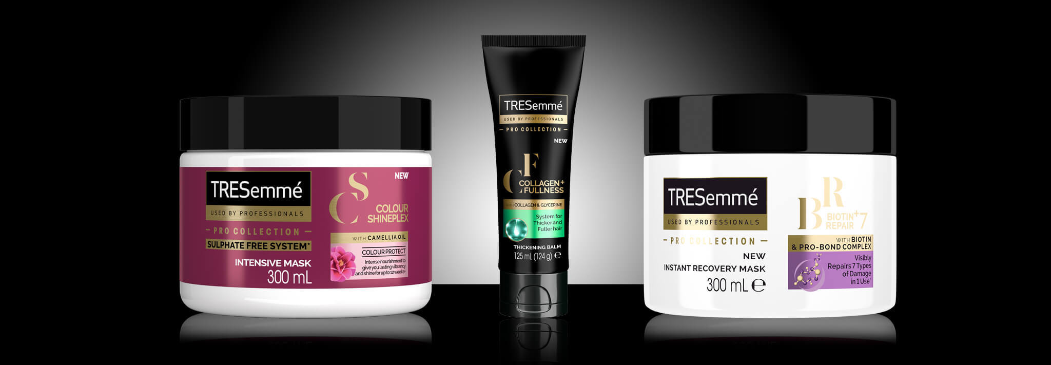 A selection of TRESemmé hair treatments, including hair masks and hair oils
