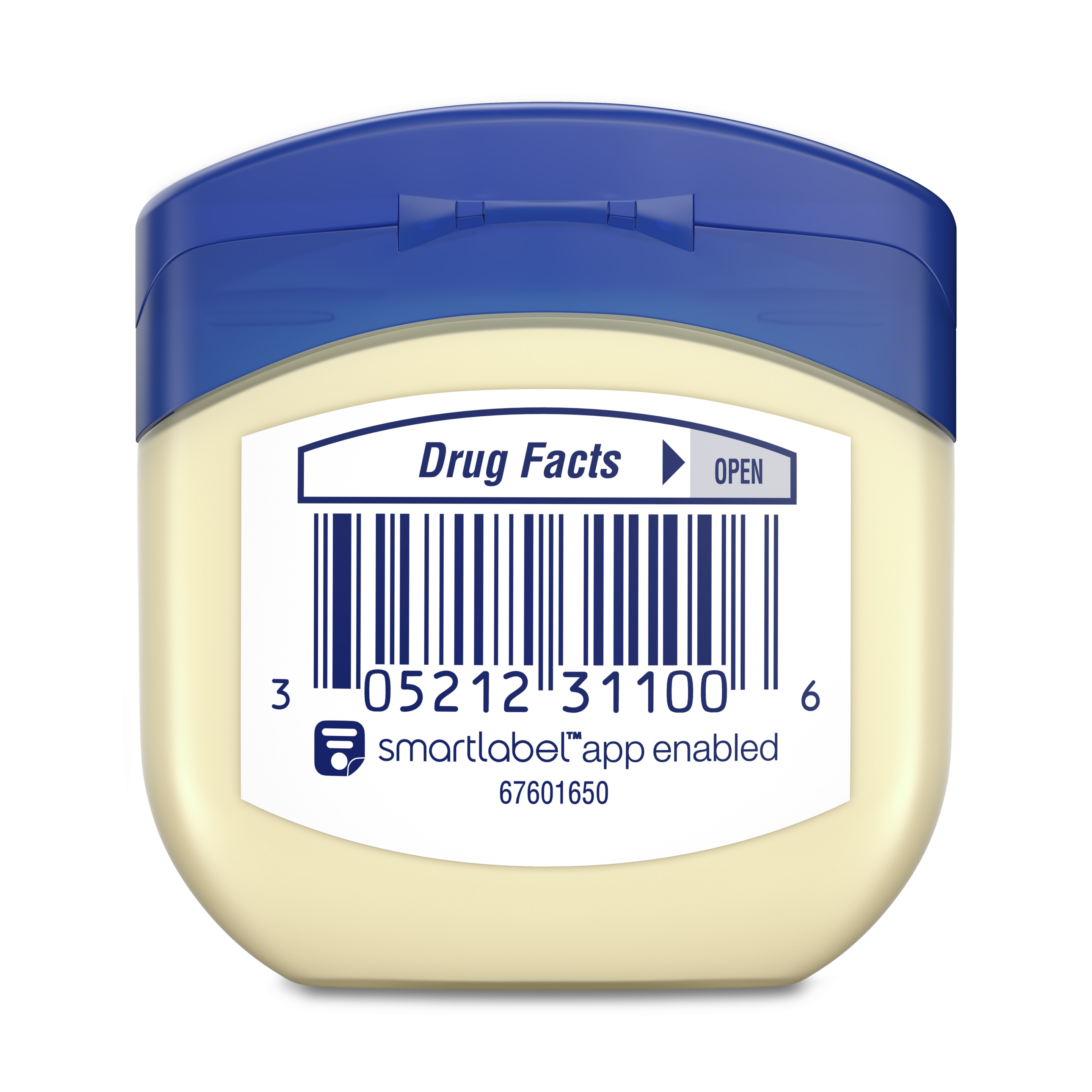 Vaseline® Healing Jelly Jar back of pack, Vaseline Jelly Texture, Vaseline Jelly Pack, Vaseline Slugging