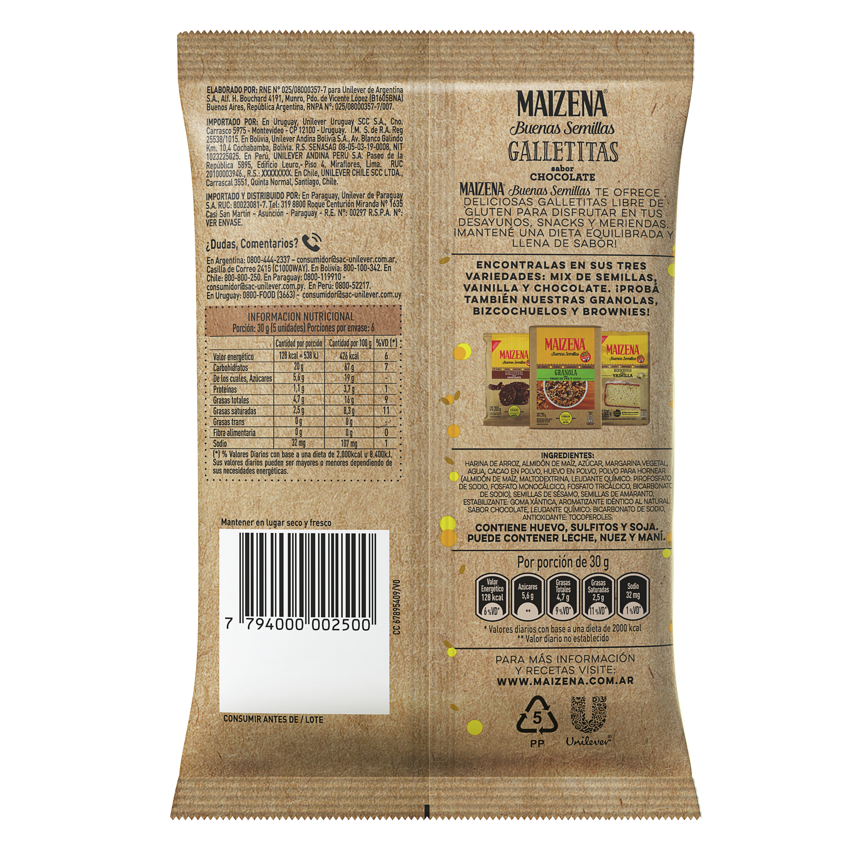 Premezcla de bizcochuelo sabor Chocolate sin TACC - Maizena