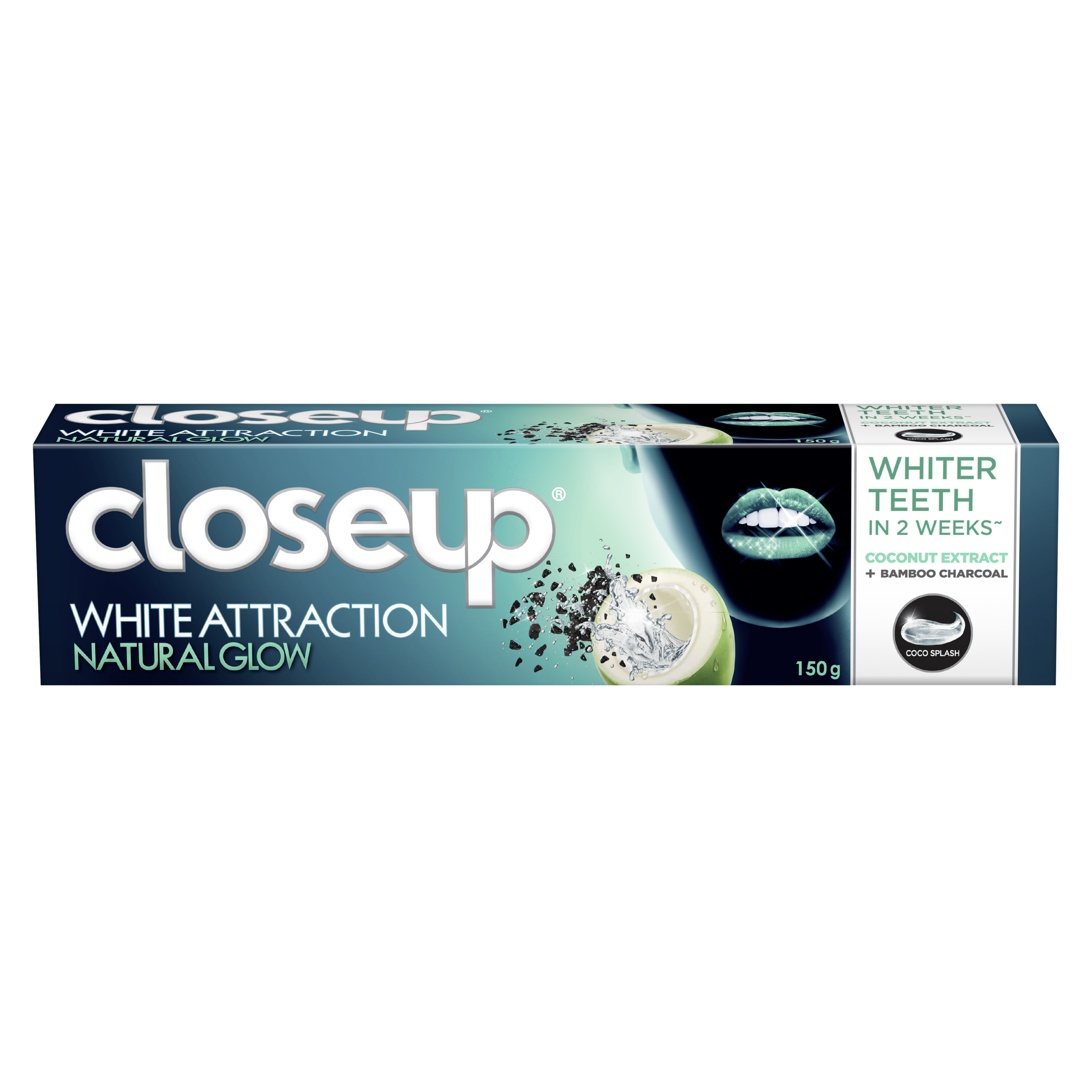 Closeup White Attraction Natural Glow Toothpaste 150g front of pack