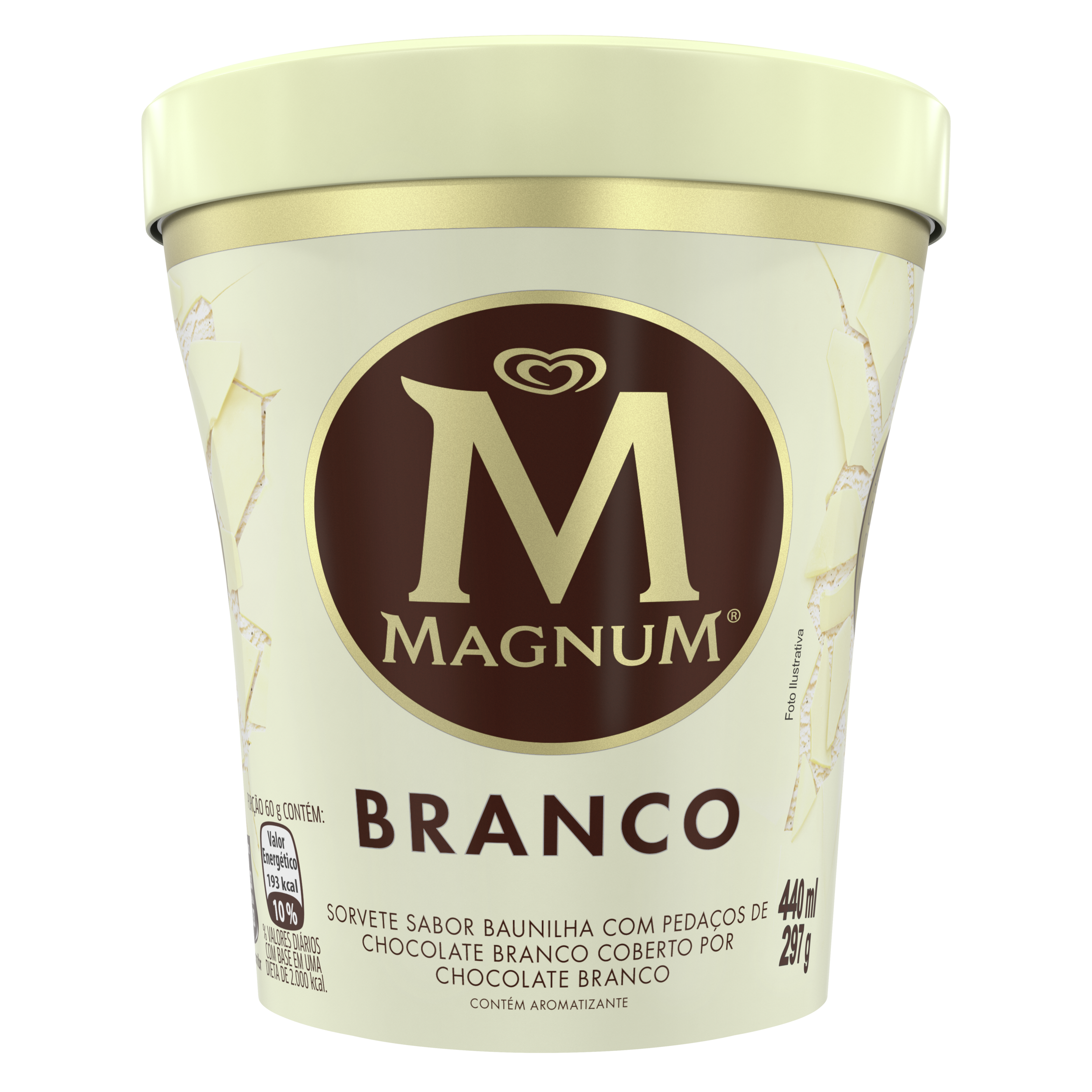 Descubra uma experiência única com o Novo formato de Magnum. Equilíbrio perfeito do cremoso e aveludado sorvete de baunilha com as irresistíveis e crocantes lascas de chocolate branco Magnum. Tudo isso