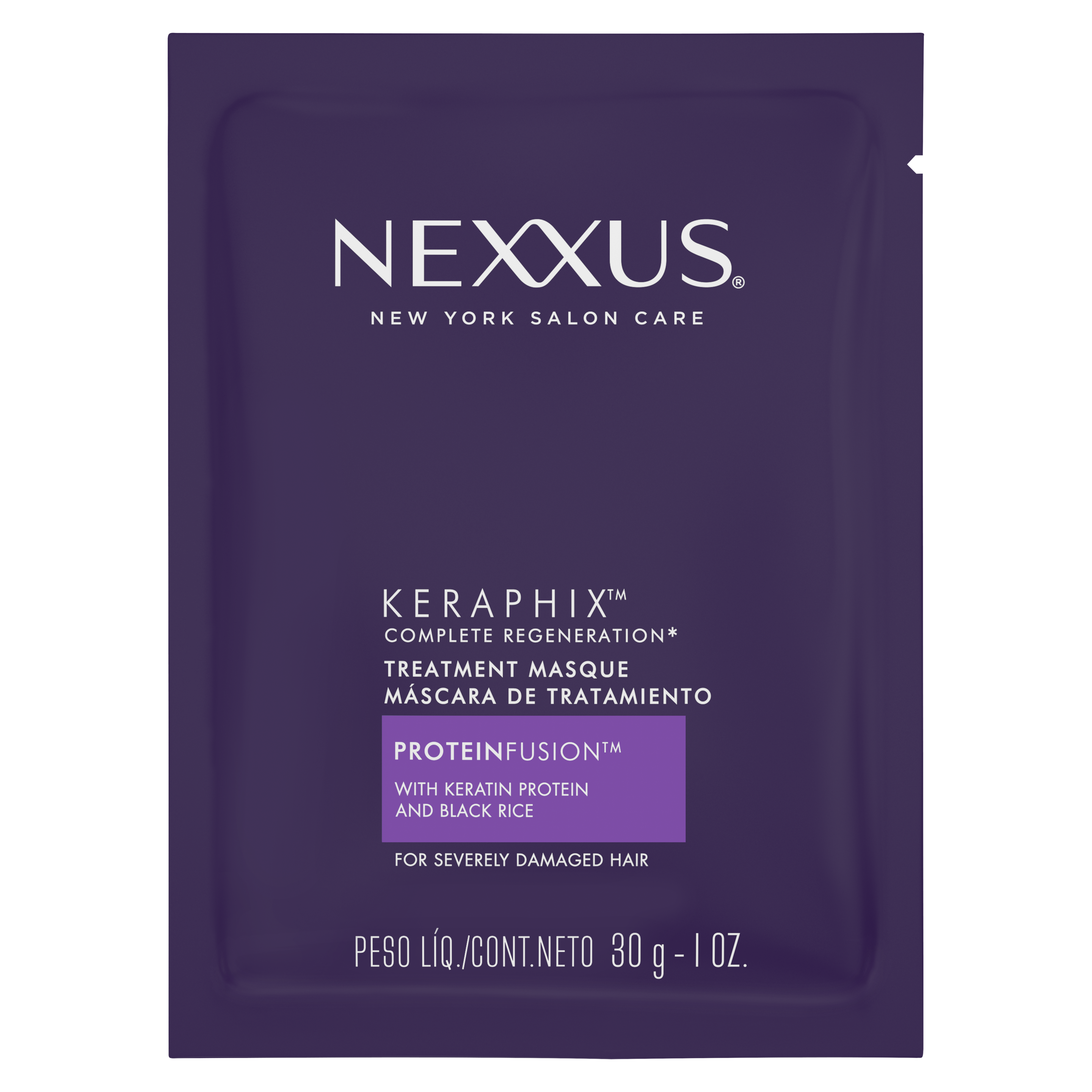 Front of Máscara de Tratamento Nexxus Keraphix 30g Back of Máscara de Tratamento Nexxus Keraphix 30g