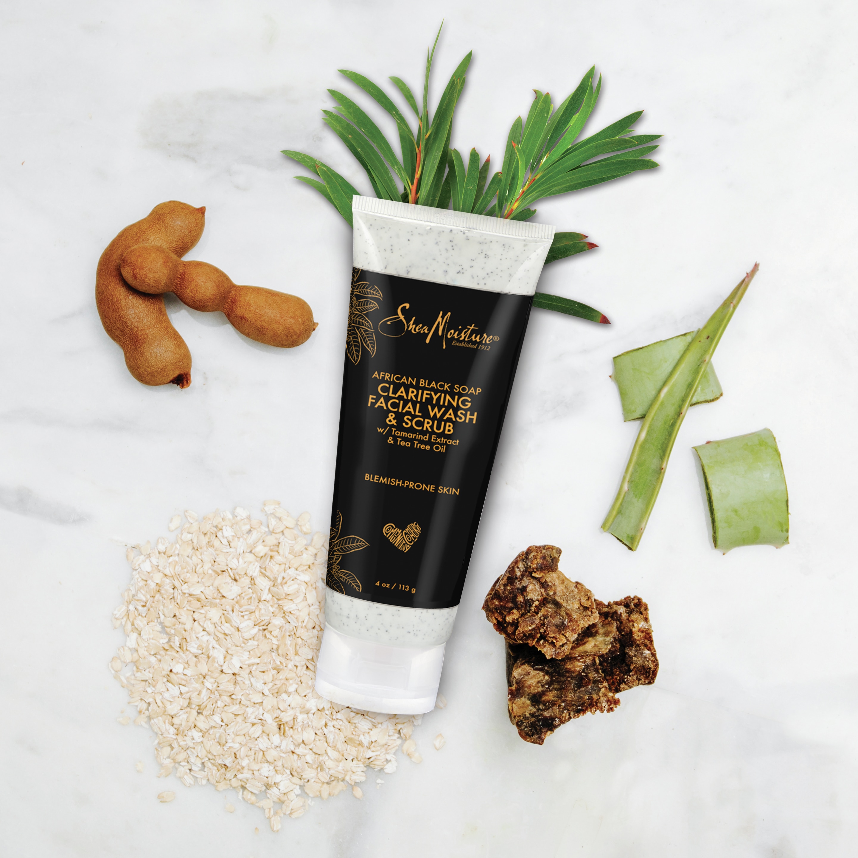 African Black Soap Clarifying Facial Wash & Scrub