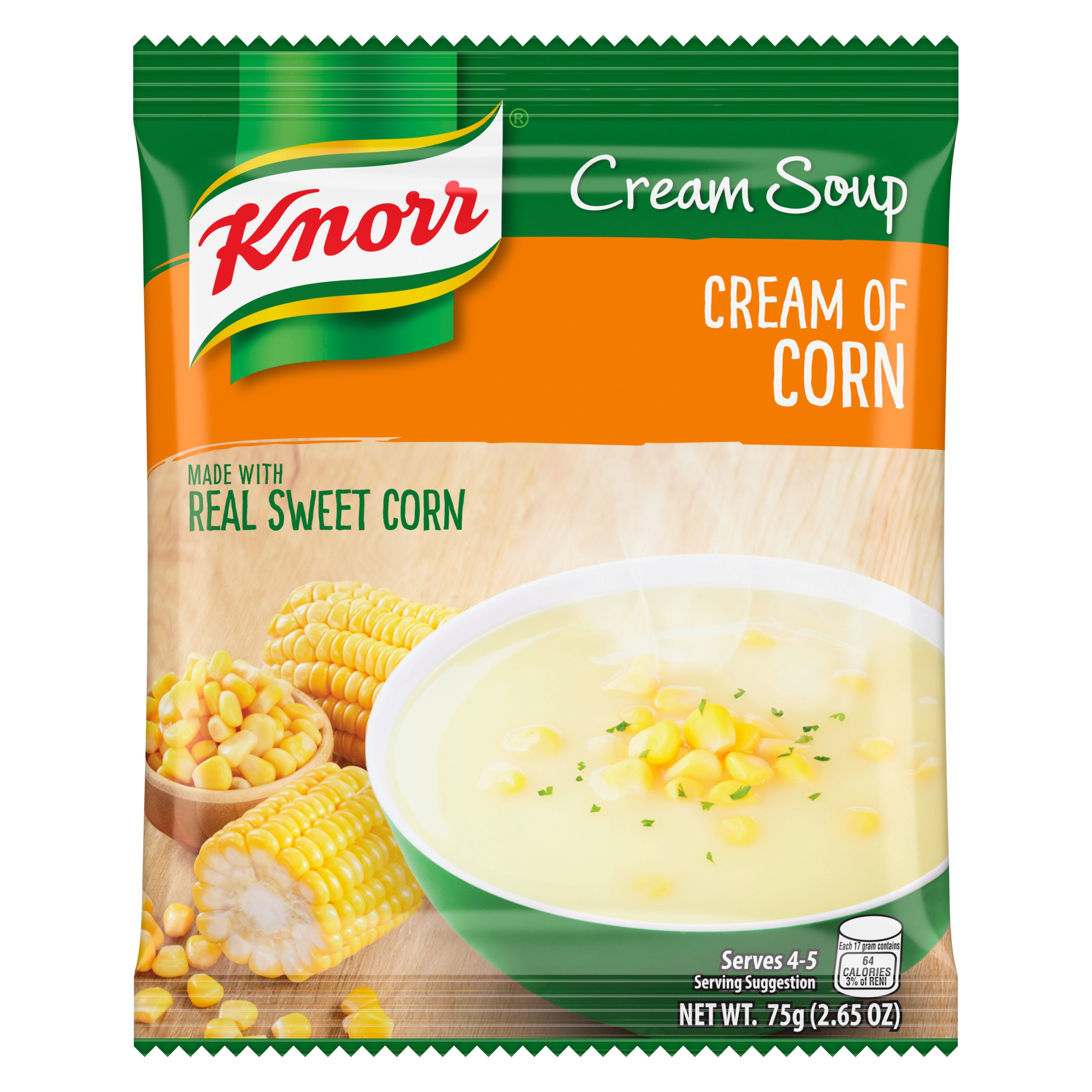 A packet of Knorr Cream of Corn Soup