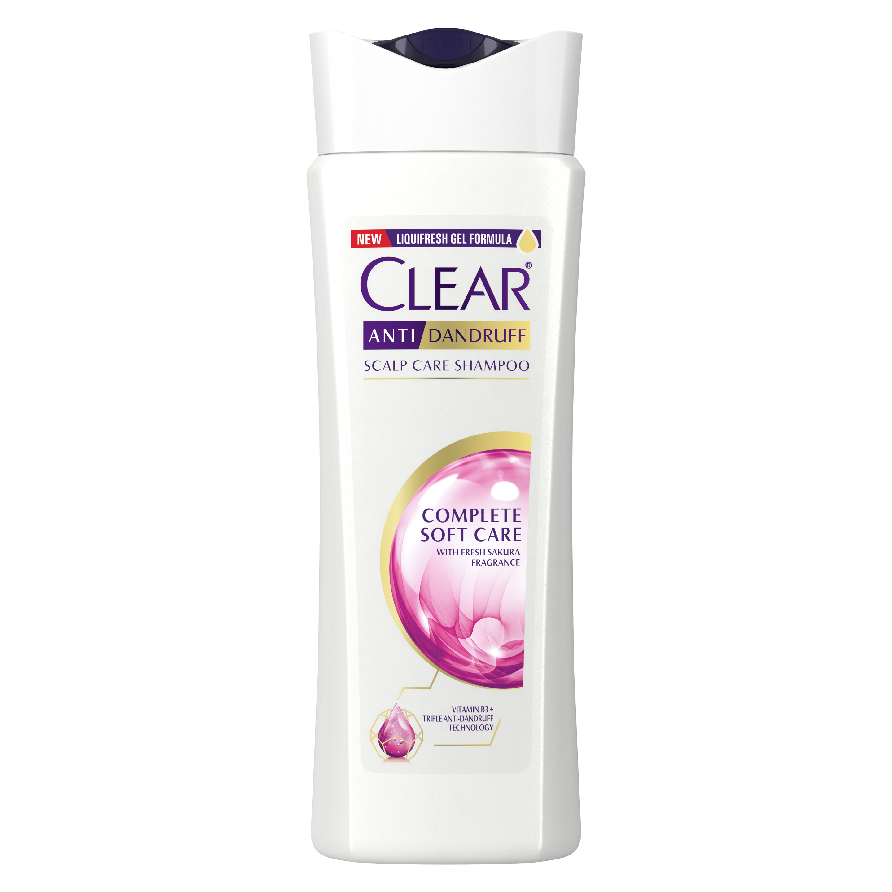 Front of shampoo pack Clear Complete Soft Care Anti dandruff Shampoo 170ml