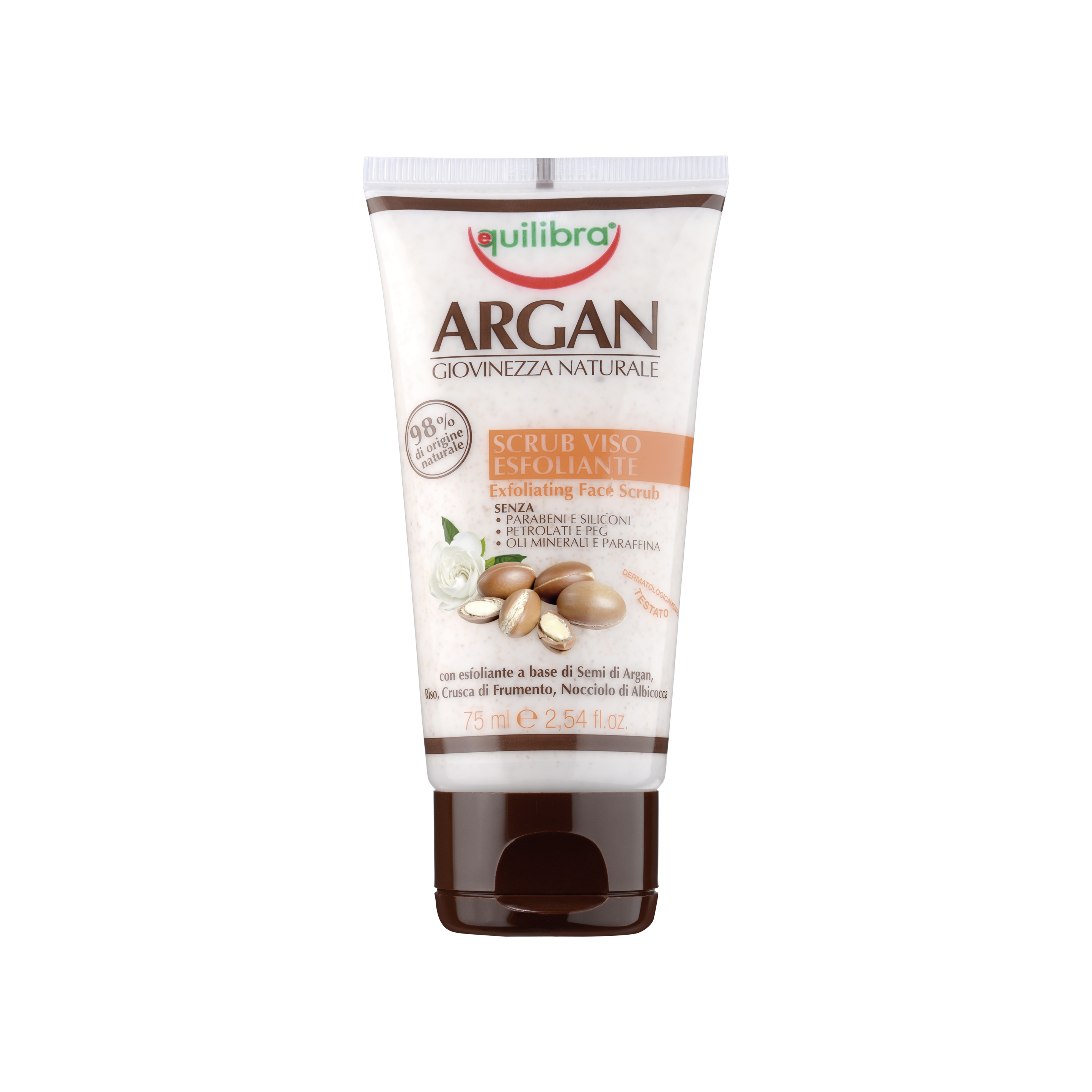 Argan Scrub Viso Equilibra<sup>®</sup>  - Tubo con tappo flip-top da 75ml
