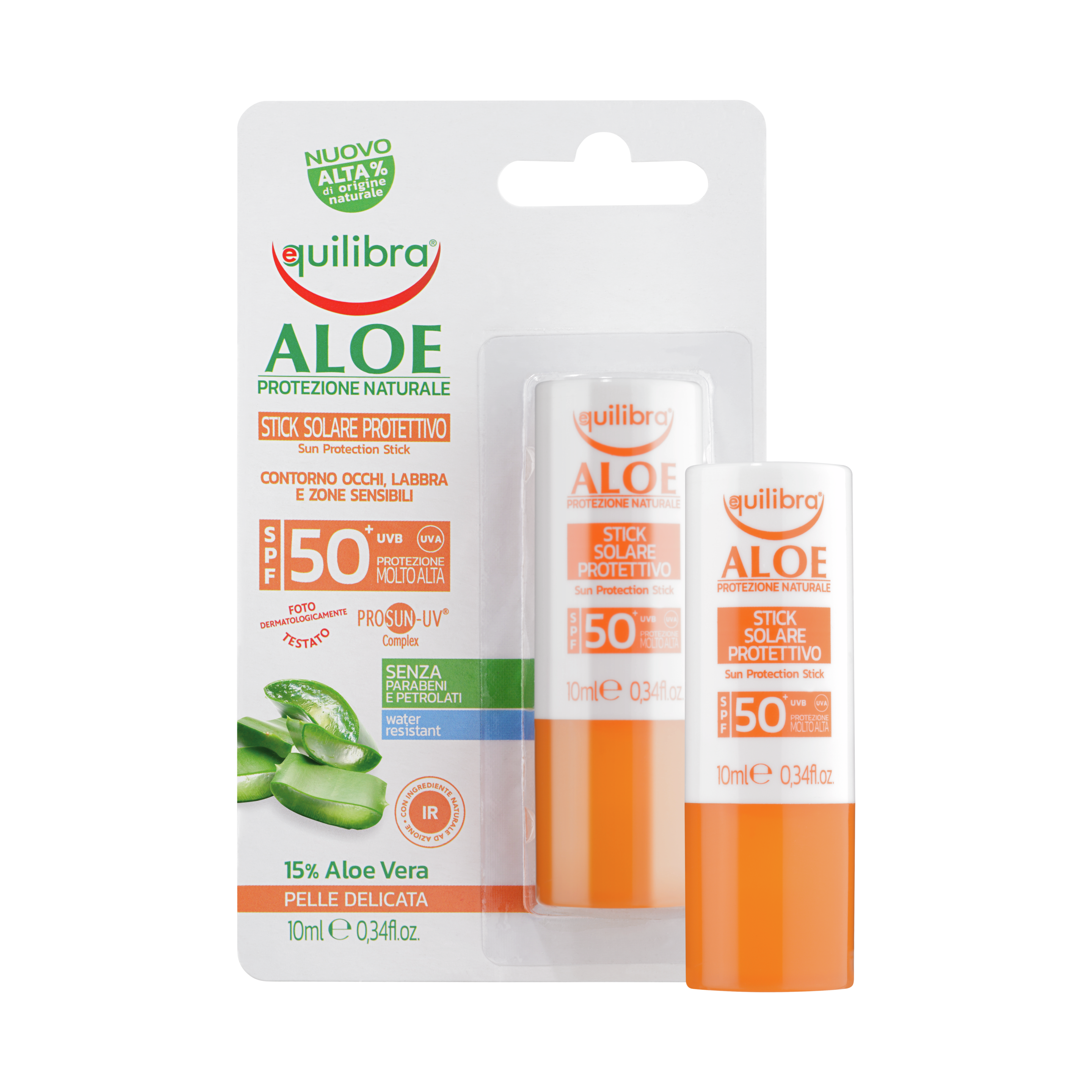 Aloe Stick Solare Protettivo Spf 50+ Equilibra<sup>®</sup> - Stick da 10 ml