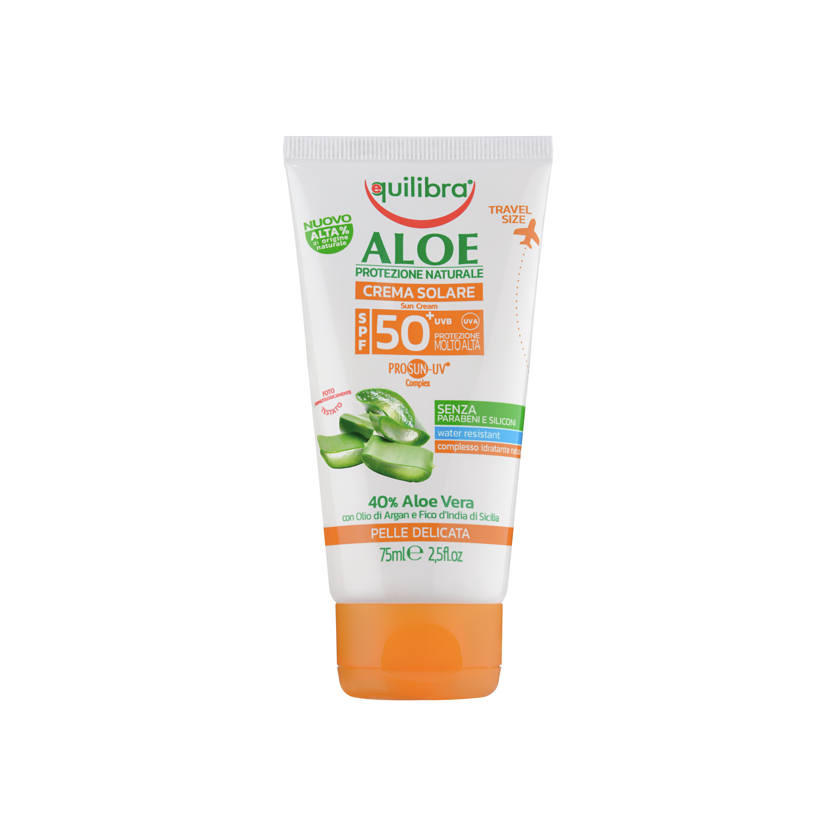 Aloe Crema Solare Spf 50+ Minitaglia Equilibra<sup>®</sup>  - Tubo da 75 ml